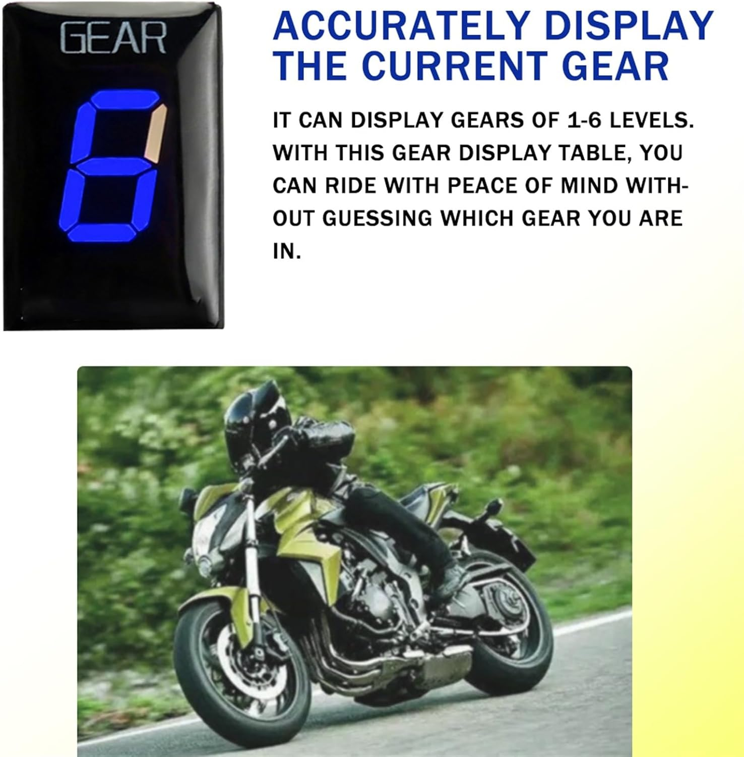Gear Indicators, for CB300F CB 300 F 2015 2016 2017 2018 CB 300F Motorcycle Accessories1-6 Speed Gear Display Indicator Digital Meter (Size : Only Bracket-Red) image number 4