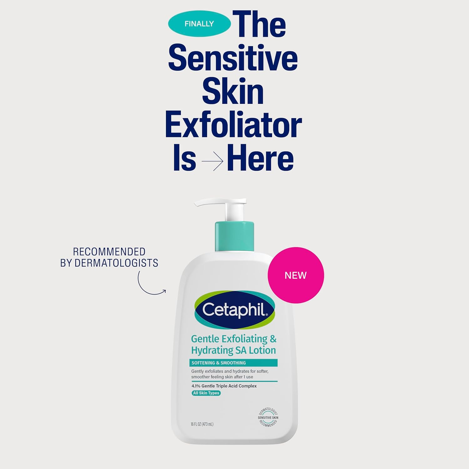 Cetaphil Gentle Exfoliating SA Lotion, Lightweight Moisturizer for All Skin Types, 8 Oz Pump Bottle, Salicylic Acid, Mandelic Acid & Gluconolactone, Gently Exfoliates, Dermatologist Recommended Brand image number 4
