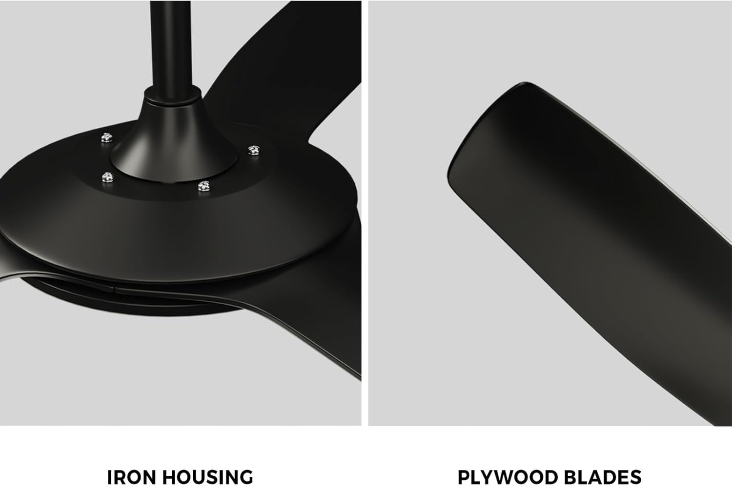 Vevare 52" Ceiling Fan with Remote Contorl 3 ABS Blades and DC Motor Indoor Fan with Timer and 5 Fan Speeds for Home Living Room Black image number 3