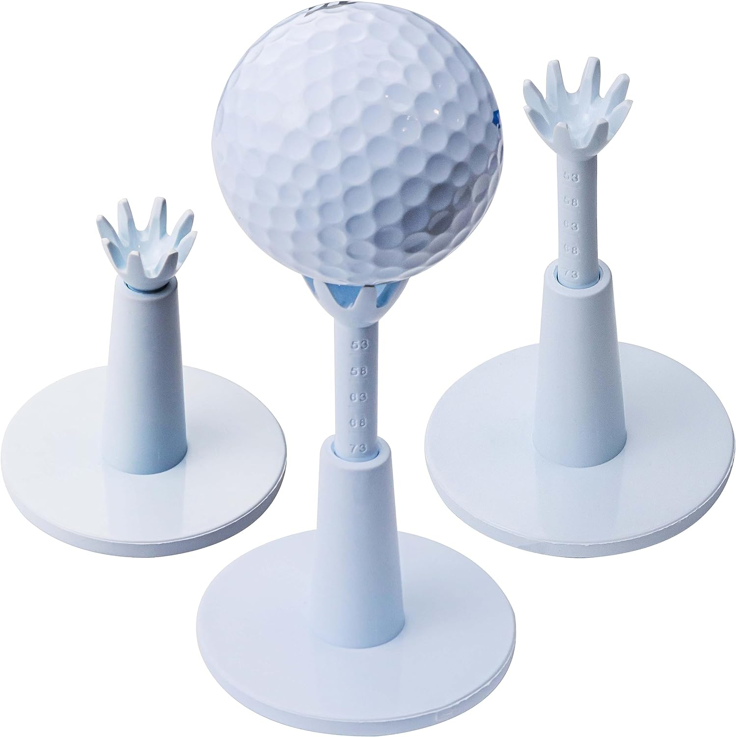 Adjustable Golf Tee, Golf Mat Tees for Driving Range & Simulator, Rubber & Plastic Golf Tees - Essential Golf Accessories for Men, Unbreakable Golf Tees - No Need to Repeatedly Pick up (3 Pack White) image number 3