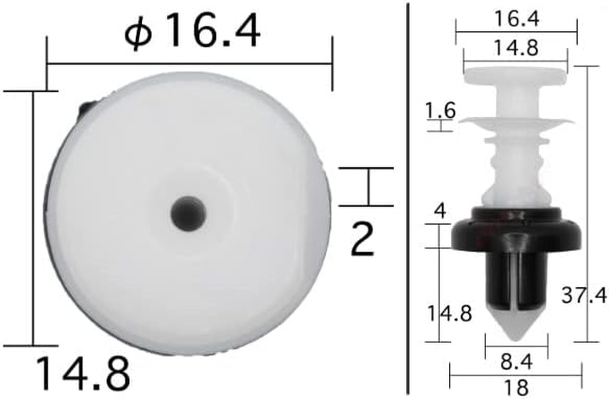 VOSTON BC5566 Automotive Parts Clip White/Black, 10 per Bag