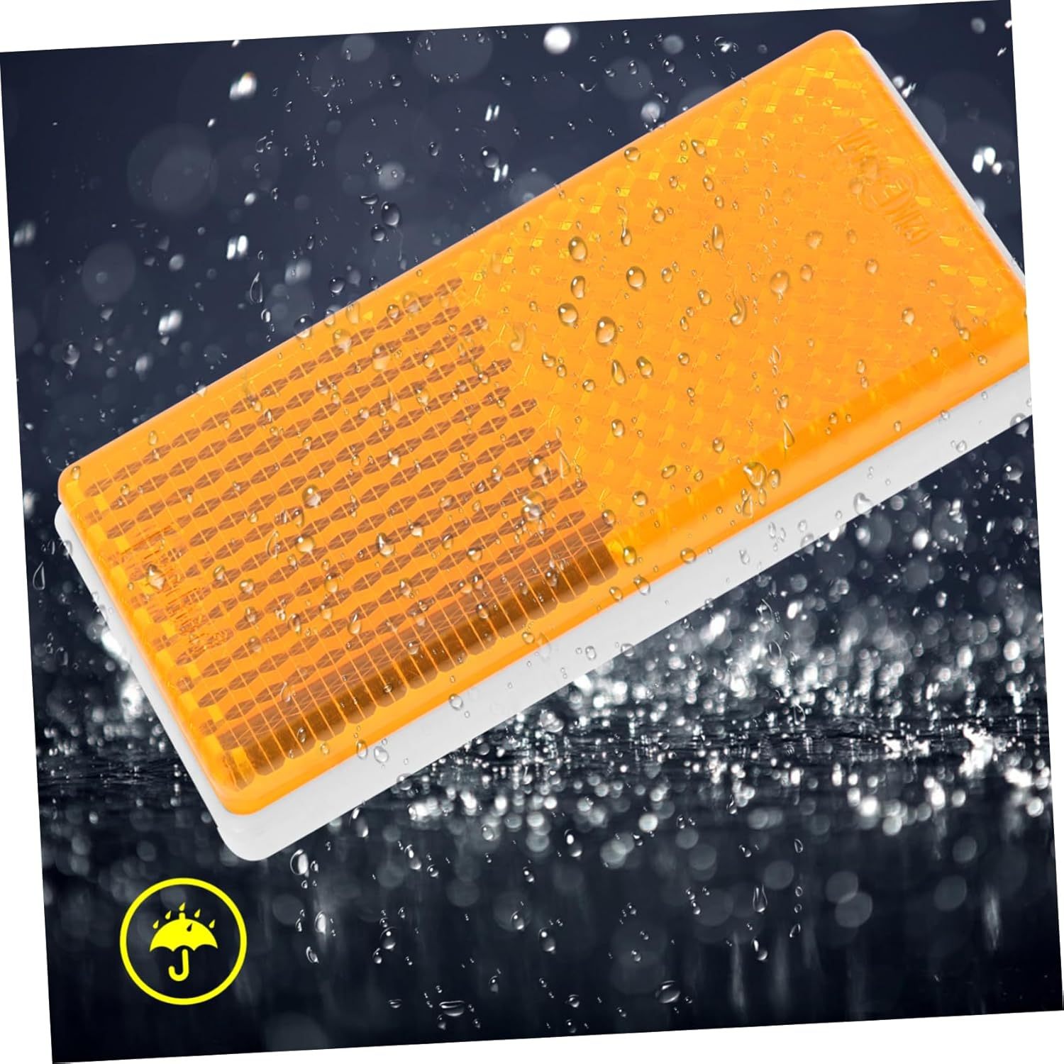 Adhesive Rectangle Reflective Sign Truck Trailer Reflector Yellow Stick-On Warning Reflectors Vehicle Safety Reflective Tape for Cars and Trucks Side Marker - Red image number 3