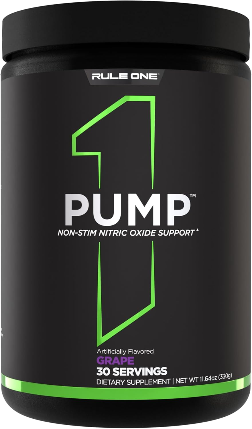 Rule1 R1 Pump Stim-Free Nitric Oxide Support Pre-Workout Powder 330 G, Grape (30 Servings) image number 1