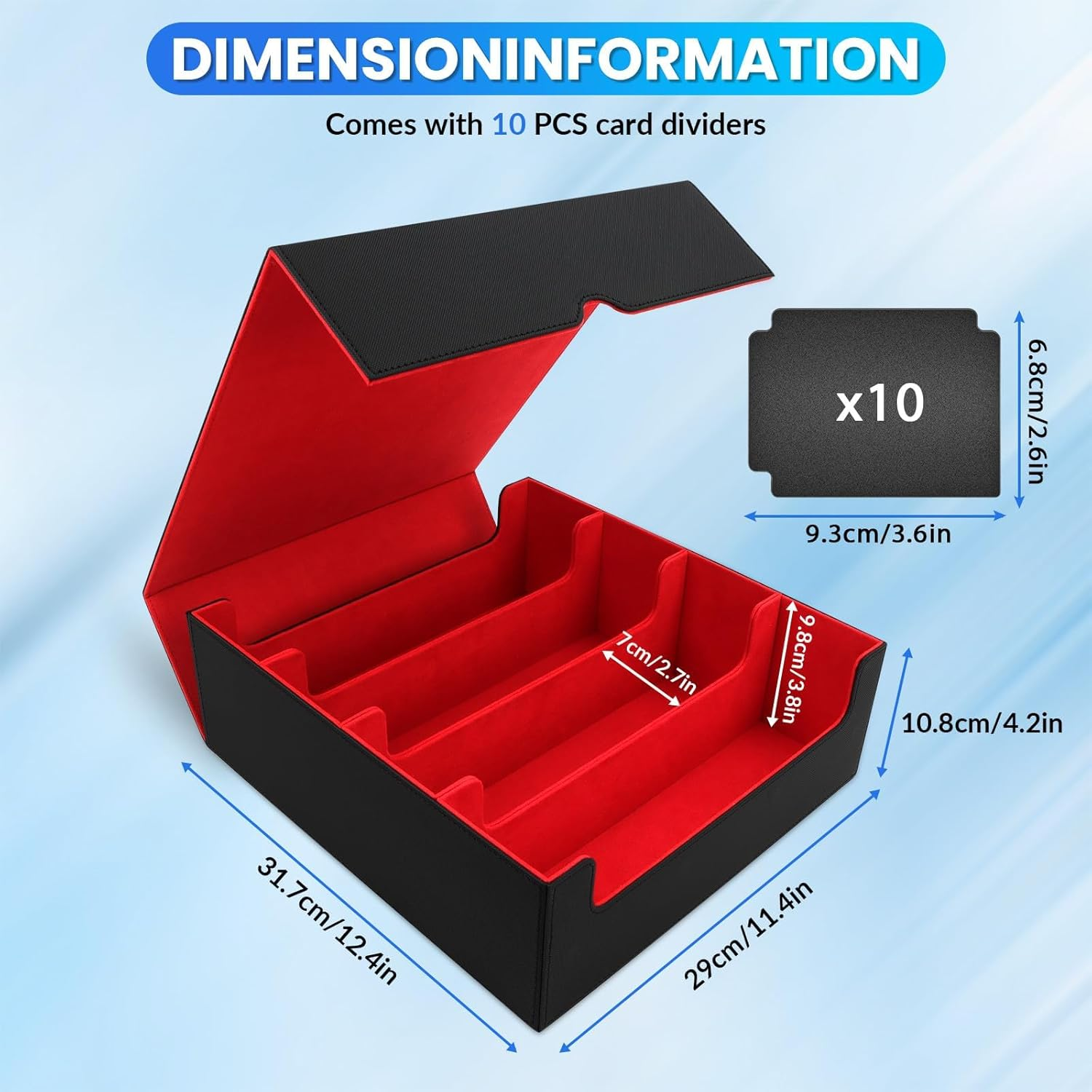 YOZOTI Card Deck Case for Trading Cards 2400+, Leather Magnetic Closure Commander Storage Box Magic Card Protectors Fit for Yugioh, MTG and Sport Cards&hellip; image number 6