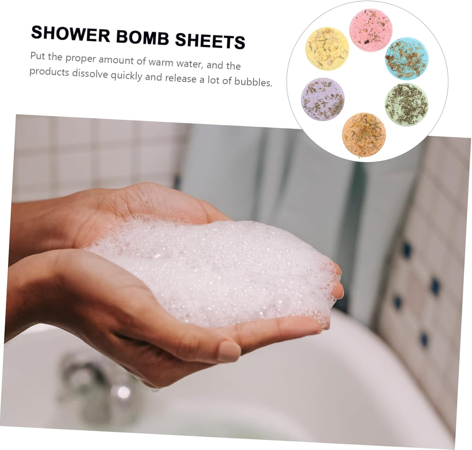 OSOLADY 6Pcs Steamers Jasmine Mint Lavender Orange and Rose Scents Aromatherapy Bath Accessory for Relaxation and Experience image number 1