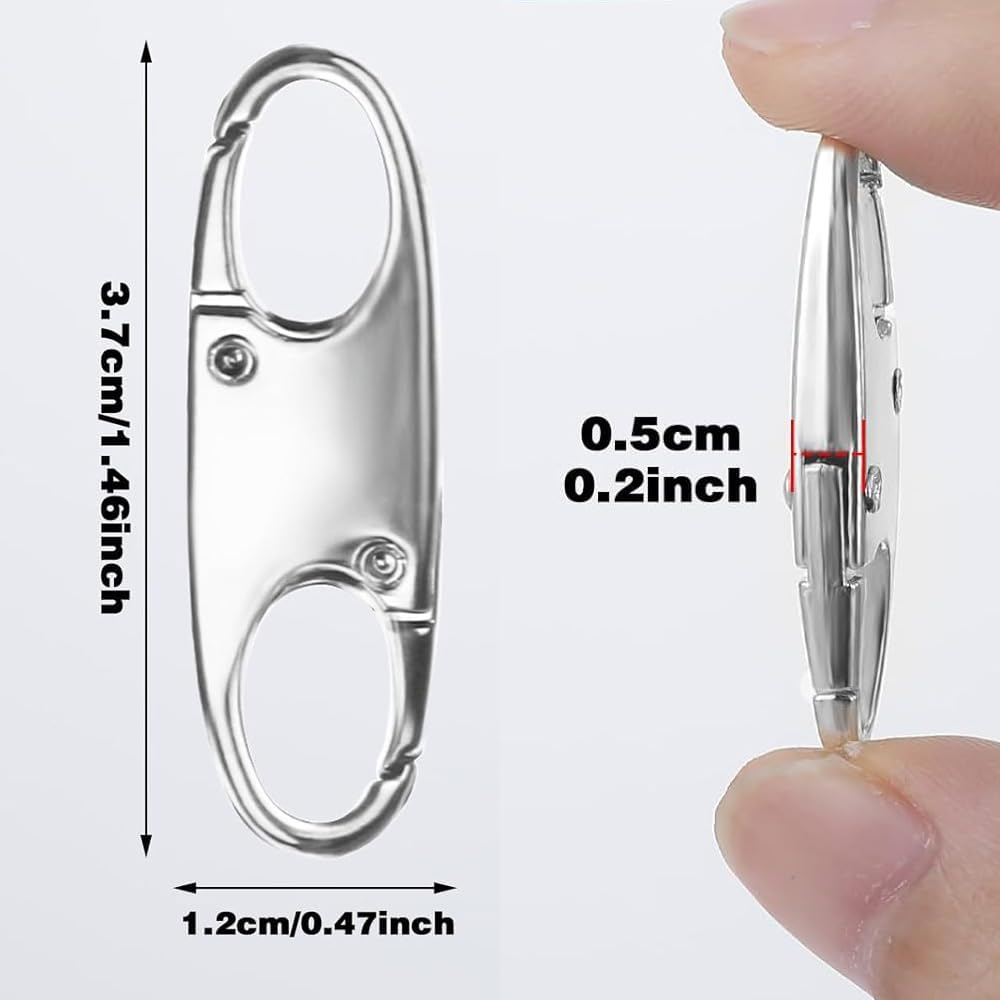 6 PCS Zipper Clip Theft Deterrents, Double Zipper Pull Replacements - Secure Your Belongings (Silver) image number 3