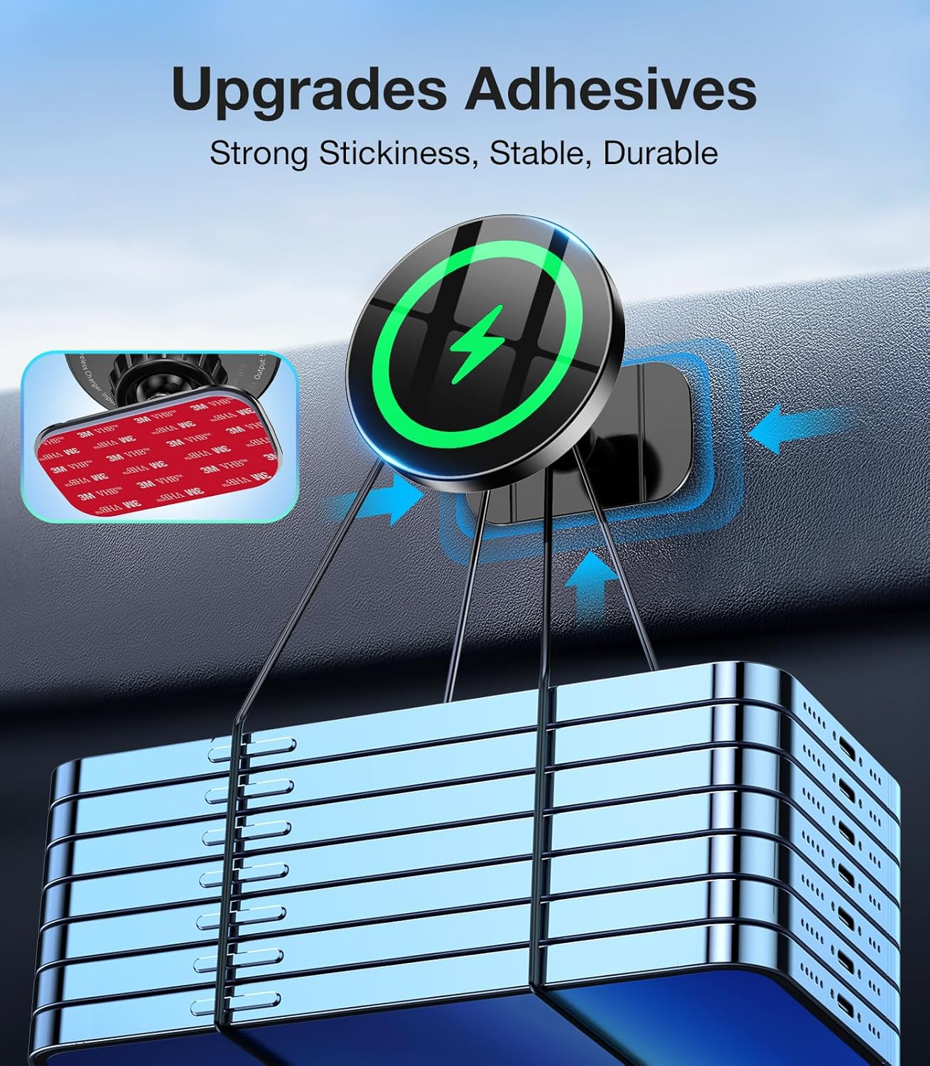 For Magsafe Car Mount Charger【360&deg; Rotation】15W Fast Charging Wireless Car Phone Holder Charger for Vent Dashboard【Strong Magnets】Magnetic Phone Holder Mount Charger for Iphone 16 Pro Max 15 14 13 12 image number 3