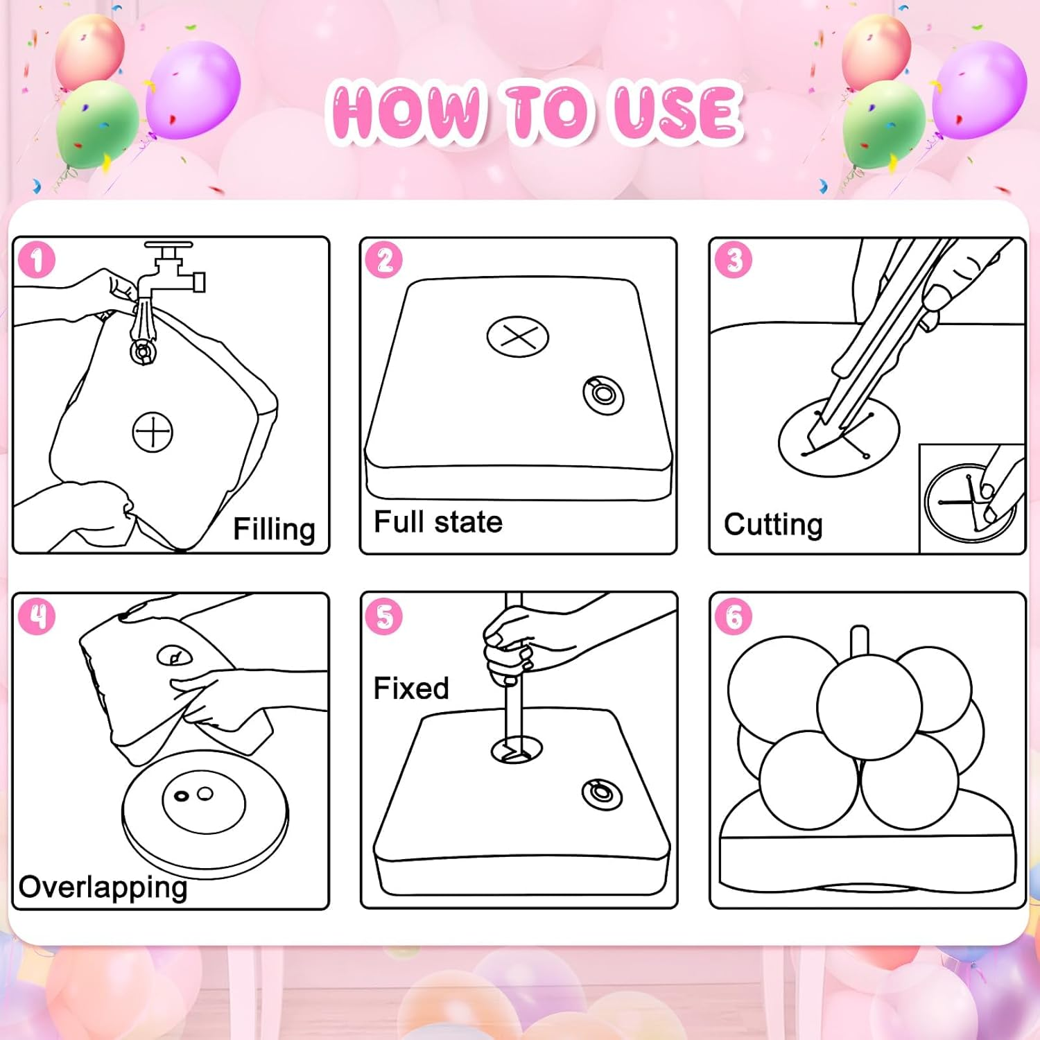 4 Pcs Balloon Arch Stands Base, Heavy Weight Water Bag for Balloon Column Stand & Balloon Arch Set, Water Fillable Base for Party Wedding Graduation Birthday Decor image number 5