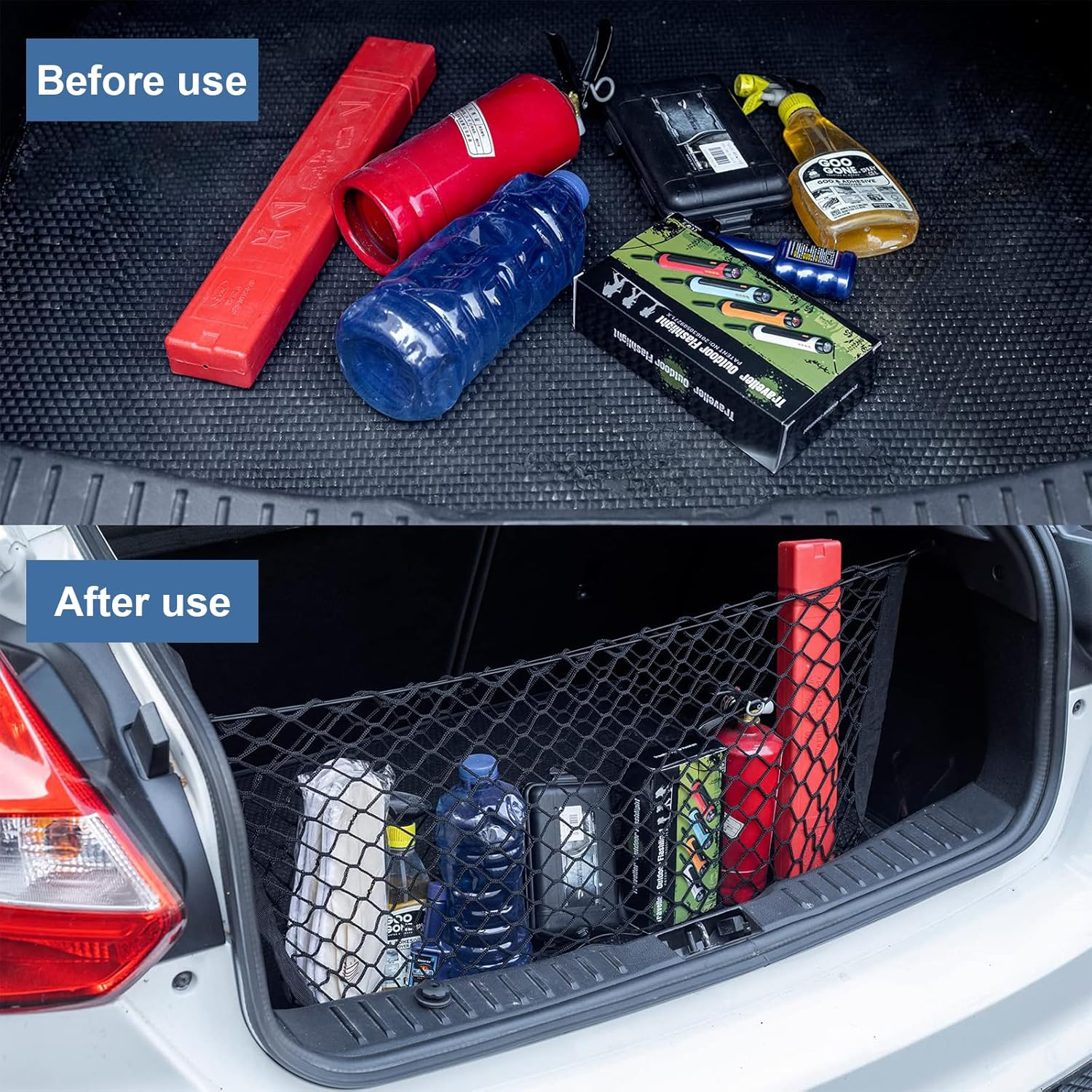 Cargo Net for SUV &ndash; Heavy-Duty SUV Cargo Net & Trunk Net, Small Car Net Storage, Automotive Cargo Nets for Suvs, Cars & Pickup Truck Bed, Durable Cargo Netting for Trunk & Truck Use image number 4