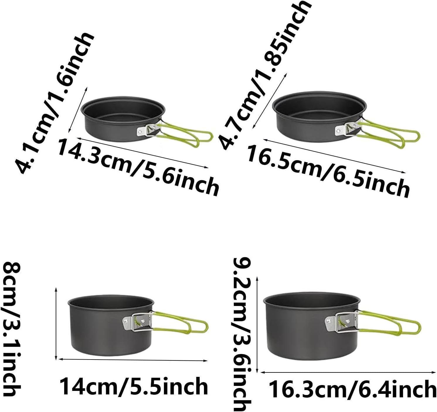 Outdoor Camping Pot Set - Camping Cookware Kit | Backpacking Cooking Pot and Pan | 10 Piece Set Outdoor Pots Pans, Camping Cookware Picnic Cooking Set for Backpacking Gear & Hiking Outdoors image number 5