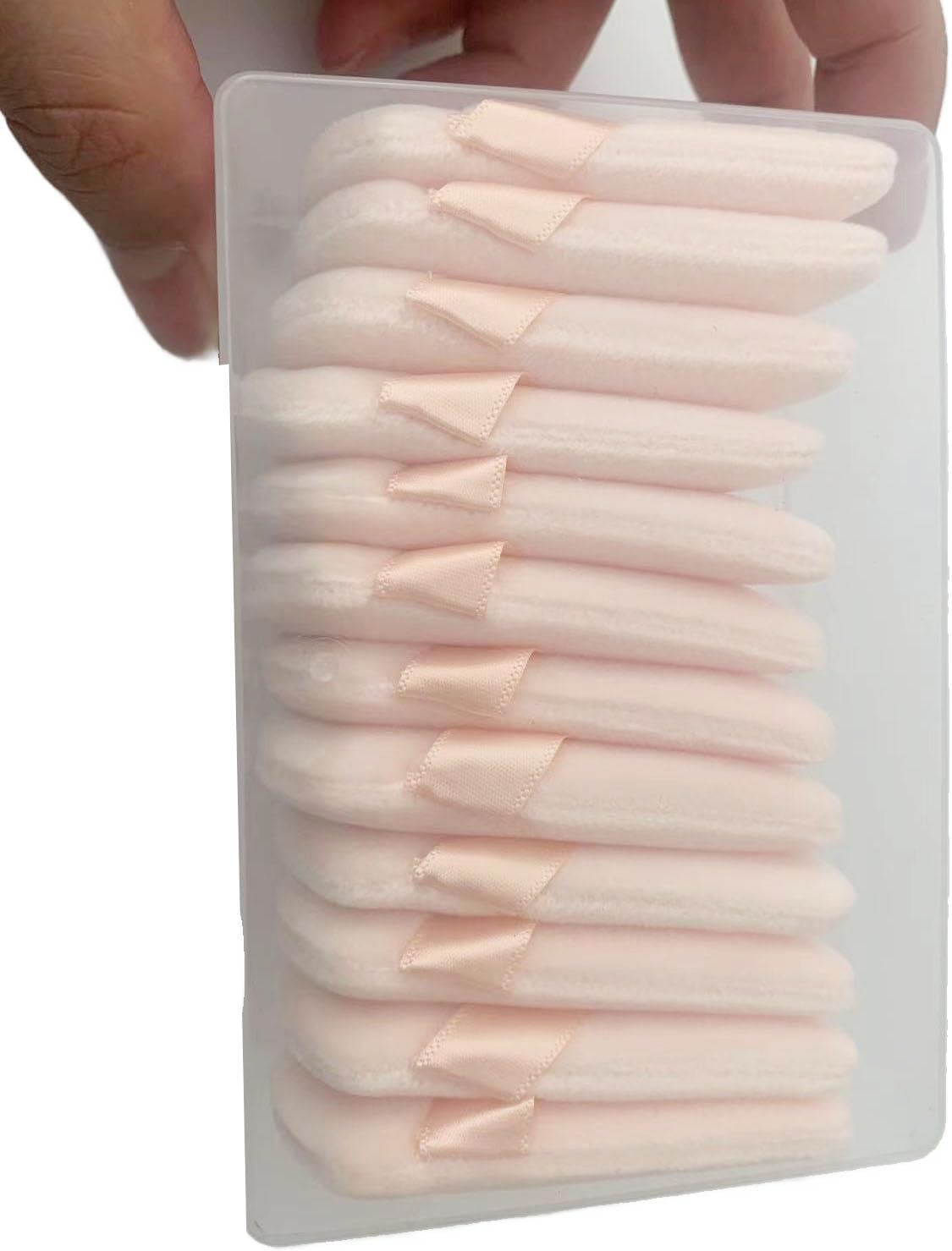 ZXUY Powder Puff Makeup Sponge for Loose & Cosmetic Foundation Washable Reusable Loose Cosmetic Foundation Sponge Wet Dry Makeup Tool (Khaki+12Pcs) image number 5