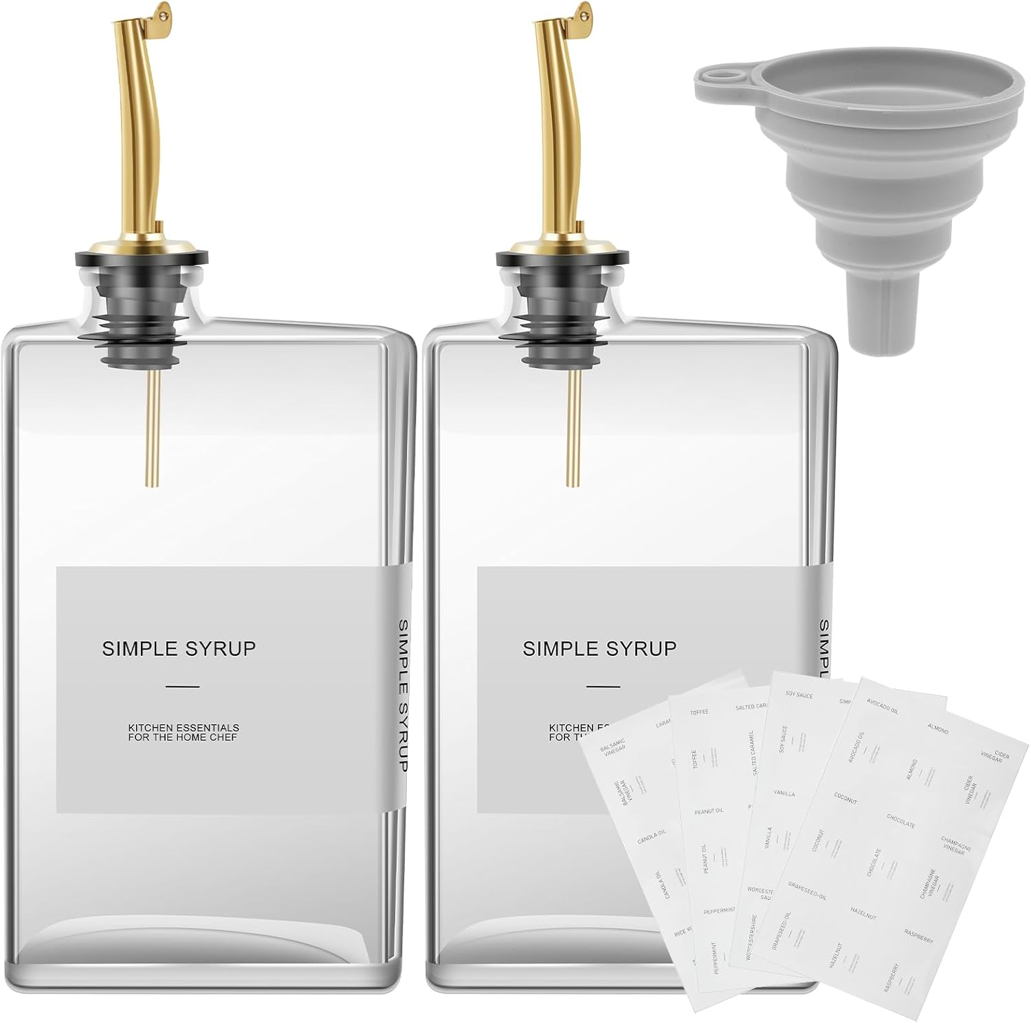 2/4PCS 500Ml Clear Olive Oil Bottle,Soy Sauce Dispenser,Olive Oil Dispenser,Empty Bottle of Soy Sauce Vinegar Seasoning Sauce in Kitchen for Cooking (4 PCS)