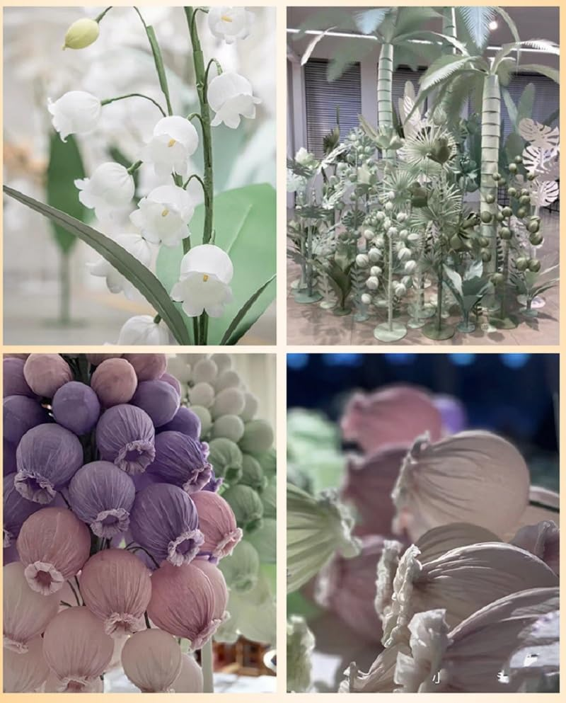 HIGHROCK 100Pcs Floral Wire, 40Cm Floral Stems, Green Flower Wire Wrapped with Paper, for Artificial Flowers, Wreath, DIY Bouquet (3MM) image number 6