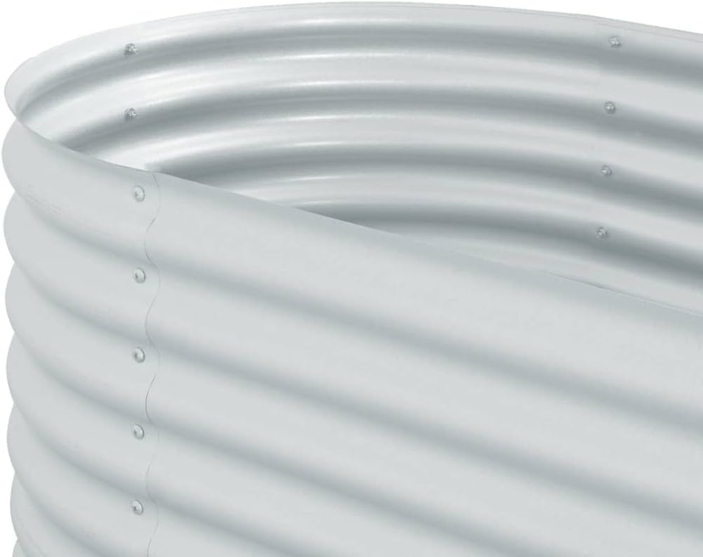 Vidaxl Galvanised Steel Raised Garden Bed - Versatile Silver Outdoor Planter for Vegetables, Herbs and Flowers - Weather Resistant with Ample Space image number 6