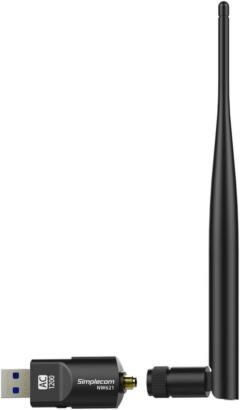 Simplecom NW621 AC1200 Wifi Dual Band USB Adapter with 5Dbi High Gain Antenna image number 1