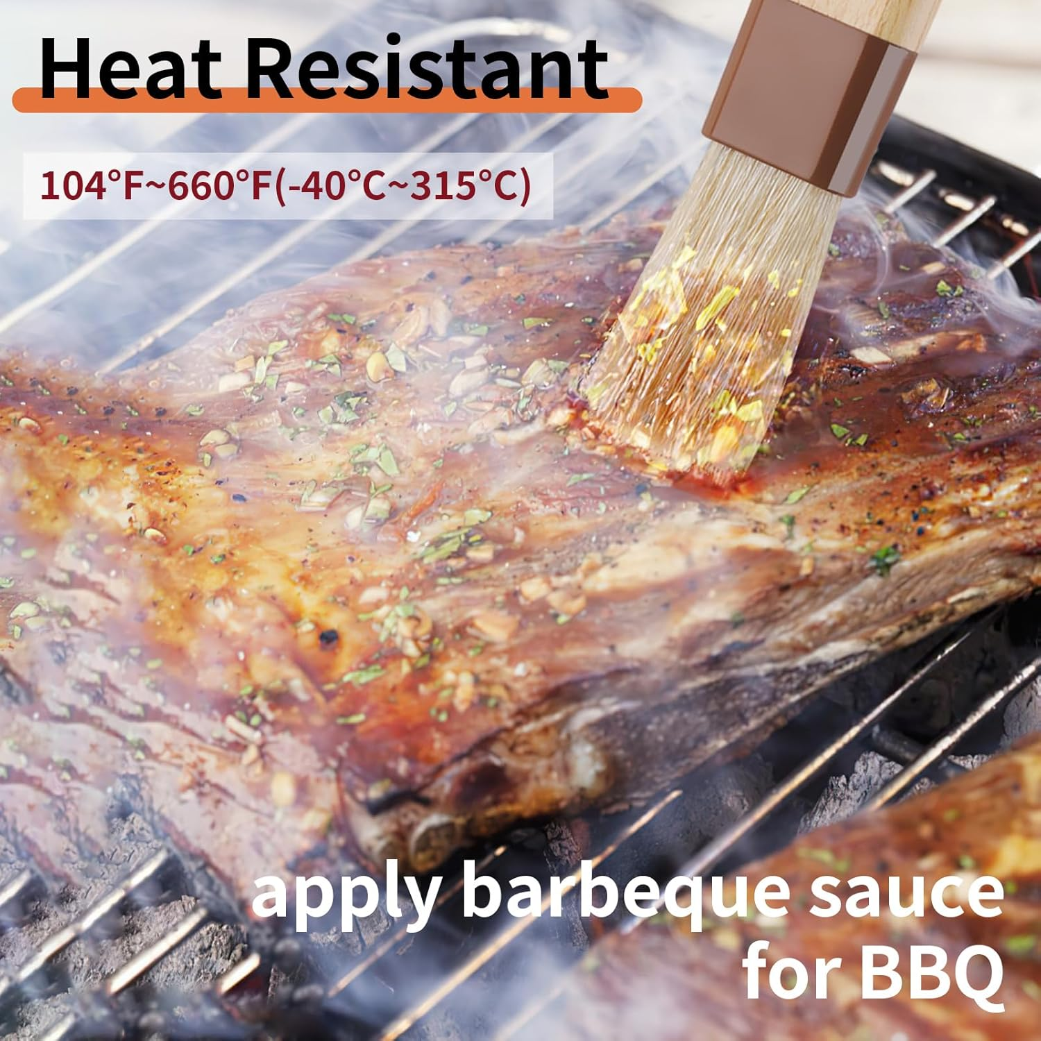 3 Pcs Pastry Brush, Natural Bristle Basting Brush, Cooking Brush, Food Brush, Butter Brush, Baster Brush, BBQ Brushes for Sauce, Kitchen Baking Brushes for Oil, Grilling, Marinade image number 2