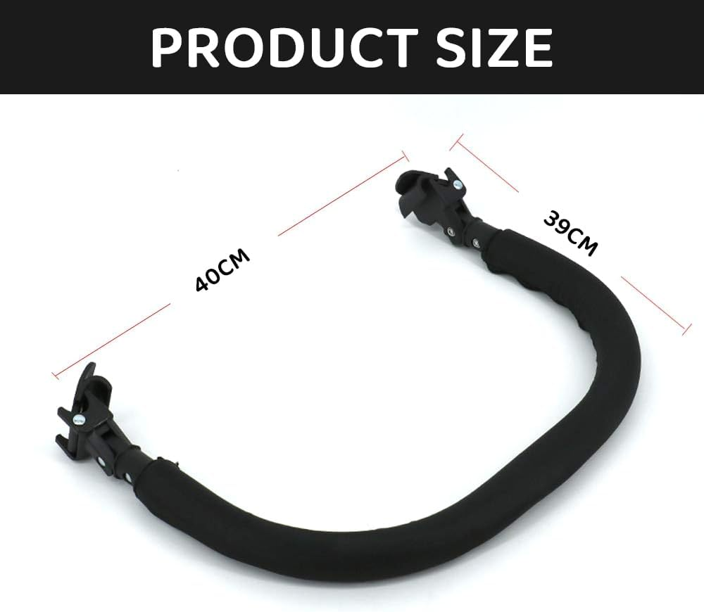 Stroller Bumper Bar &ndash; Oxford Cloth Armrest, Safety Crossbar Handlebar for Baby Strollers, Protective Handrail Replacement for Pushchairs & Trolleys image number 2