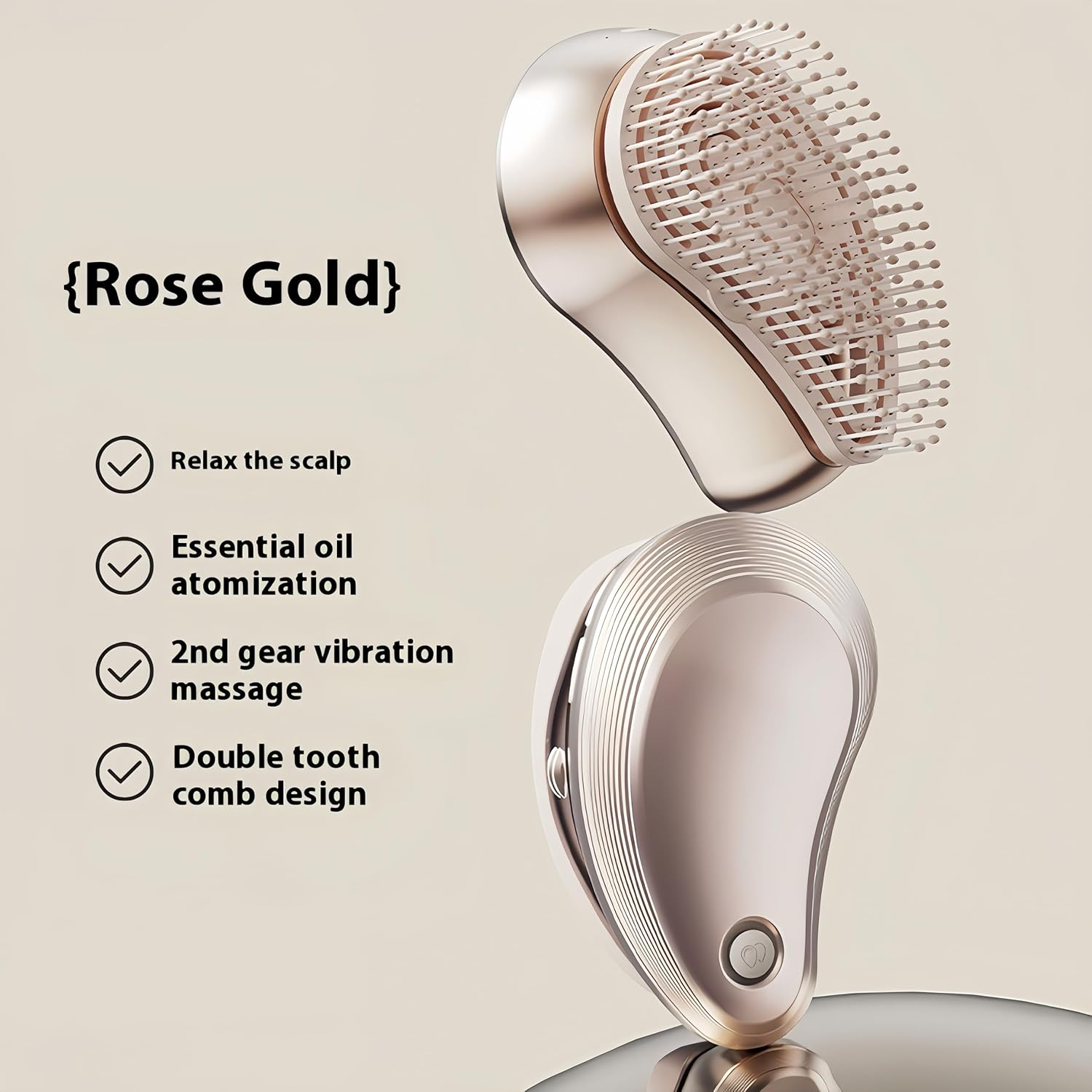 Electric Scalp Massager, Scalp Brush with IPX7 Waterproof,2 Essential Oil Spray Modes,Multi-Functional Electric Hair Massager Brush （Rose Gold） image number 1