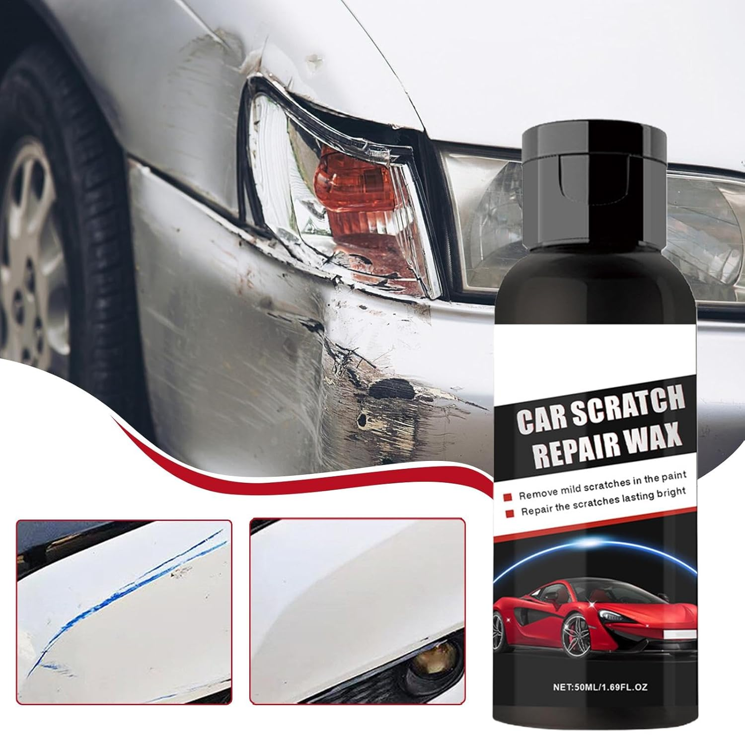 Scratch Remover for Car | 50Ml Restore Paste for Vehicles Paint | Car Scratch Restoration Cream for Auto, RV, Truck, Sedan, Vehicles image number 5