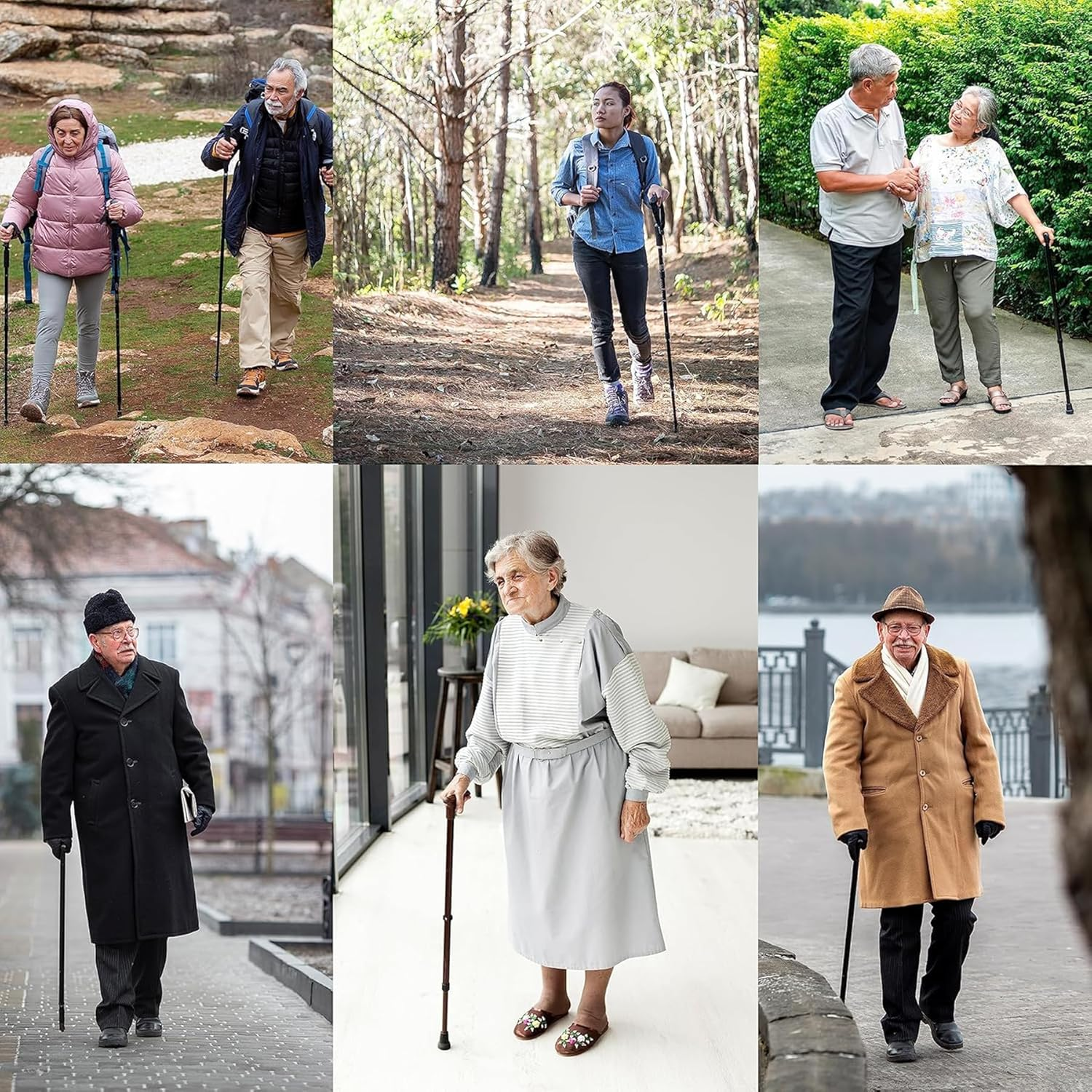 Foldable Walking Cane for Seniors, Walking Stick for Men & Women-Premium Collapsible Cane- Pocket Cane Lightweight Adjustable - Blue image number 3