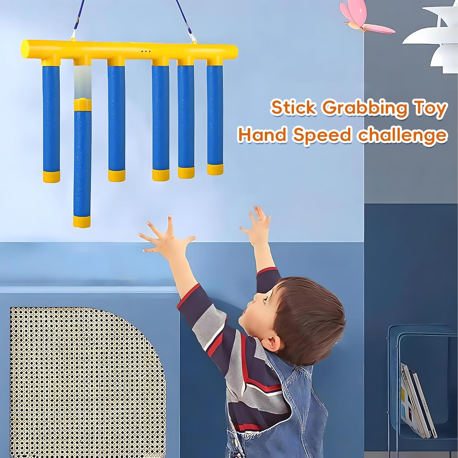 Upgrade Reflex Challenge Game &ndash; Remote Control Catching Drop Sticks Game &ndash; Hand Eye Coordination Reaction Training Toy for Kids & Adults, 3 Adjustable Speeds, Great Gift Active Family Play
