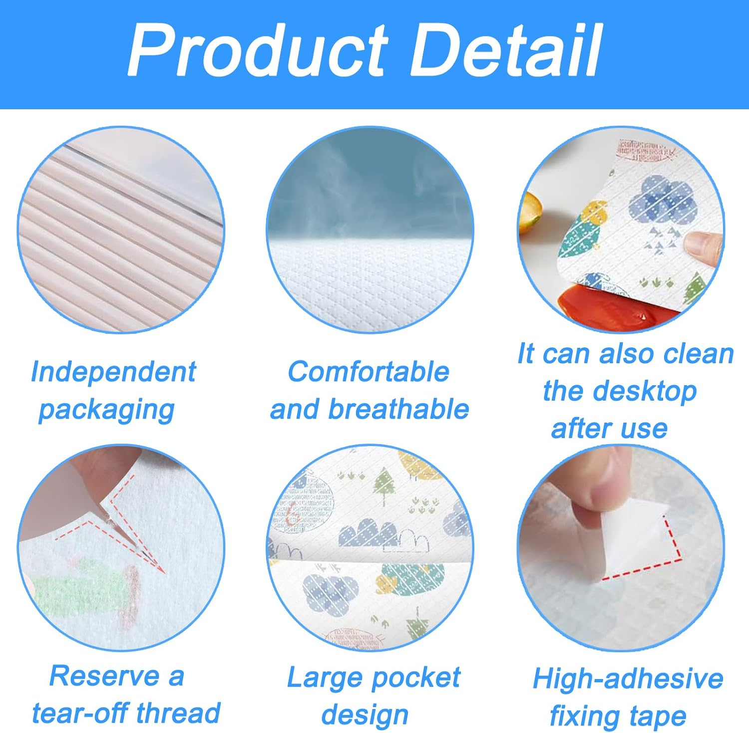 30 Pcs Bibs Individually Wrapped for Toddlers, Leak-Proof,Feeding Essentials,Soft Absorbent for Messy Mealtimes, Cute Graffiti Sheep Design image number 6