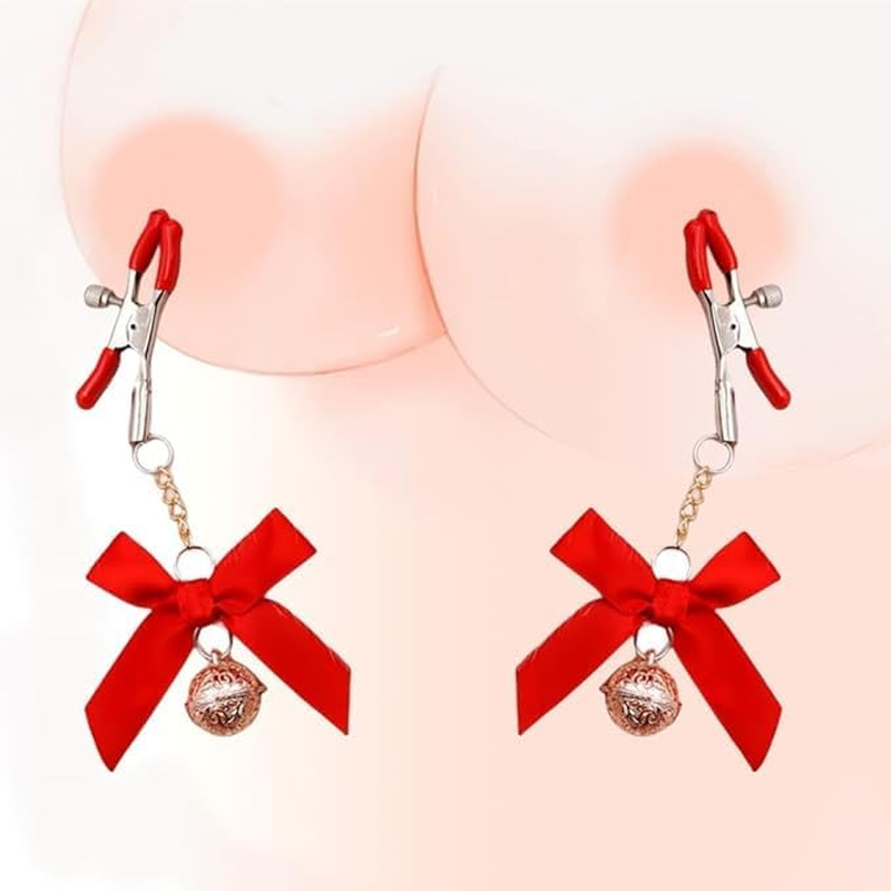 Nipple Sex Toys Bow Nipple Clamps Bells Sexual Pleasure Non Piercing Adjustable Chain Nipple Clip on Jewelry Breast Clamps image number 5