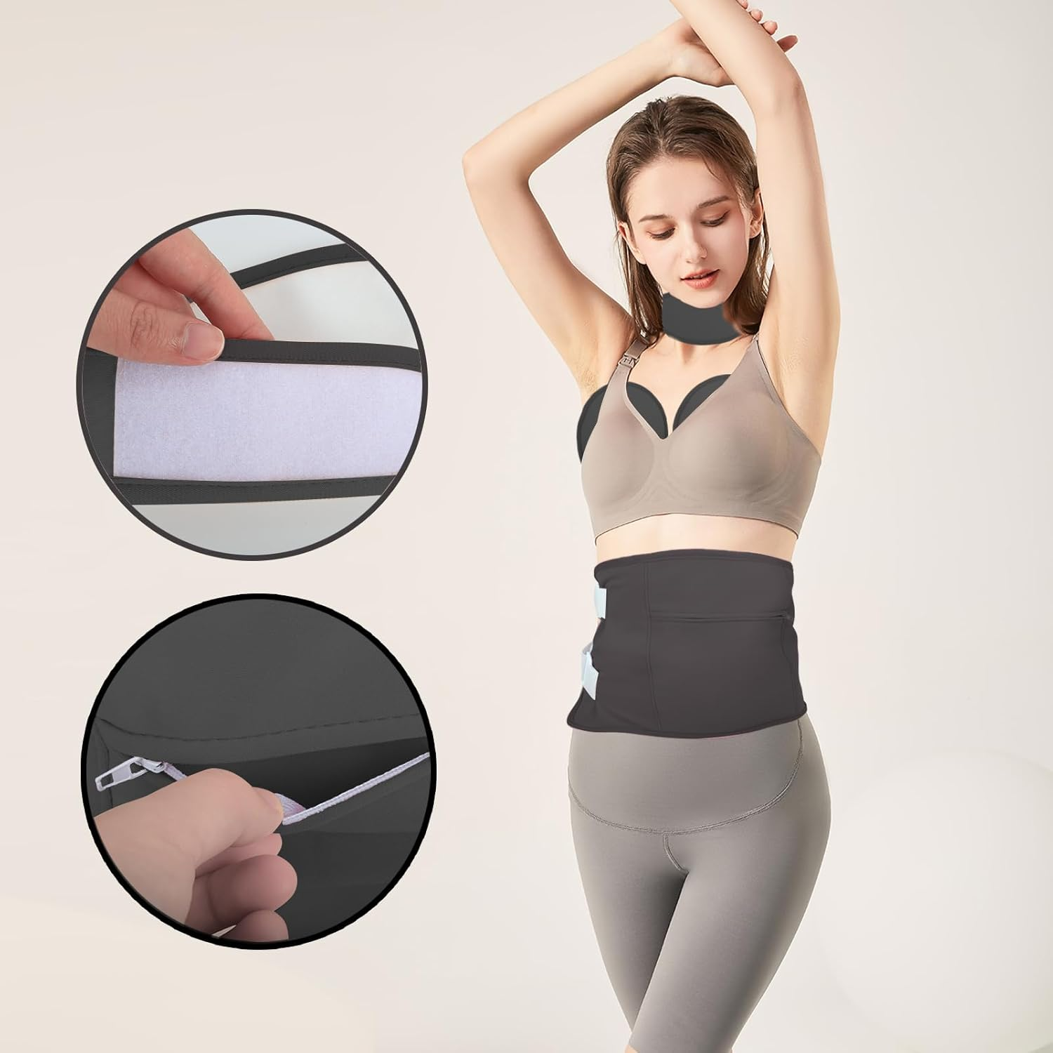 4 Pcs Castor Oil Pack Set, Adjustable Wrap for Abdomen & Knees, Includes Organic Castor Oil Pads, Perfect for Pain Relief & Detox(Black) image number 5