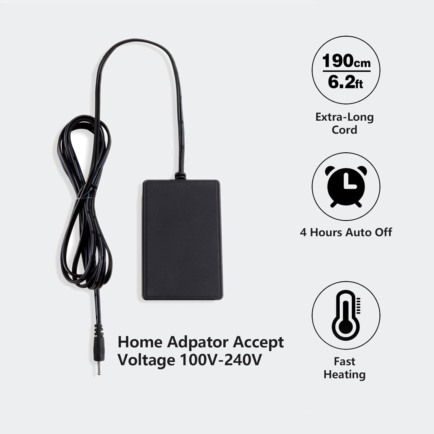 STONECREST Electric Foot Heating Pad Low Voltage - Sherpa Foot Warmer, Max 4 Hour Auto Shut-Off, Fast Heating (Grey/White -Heated Foot Warmer) image number 2