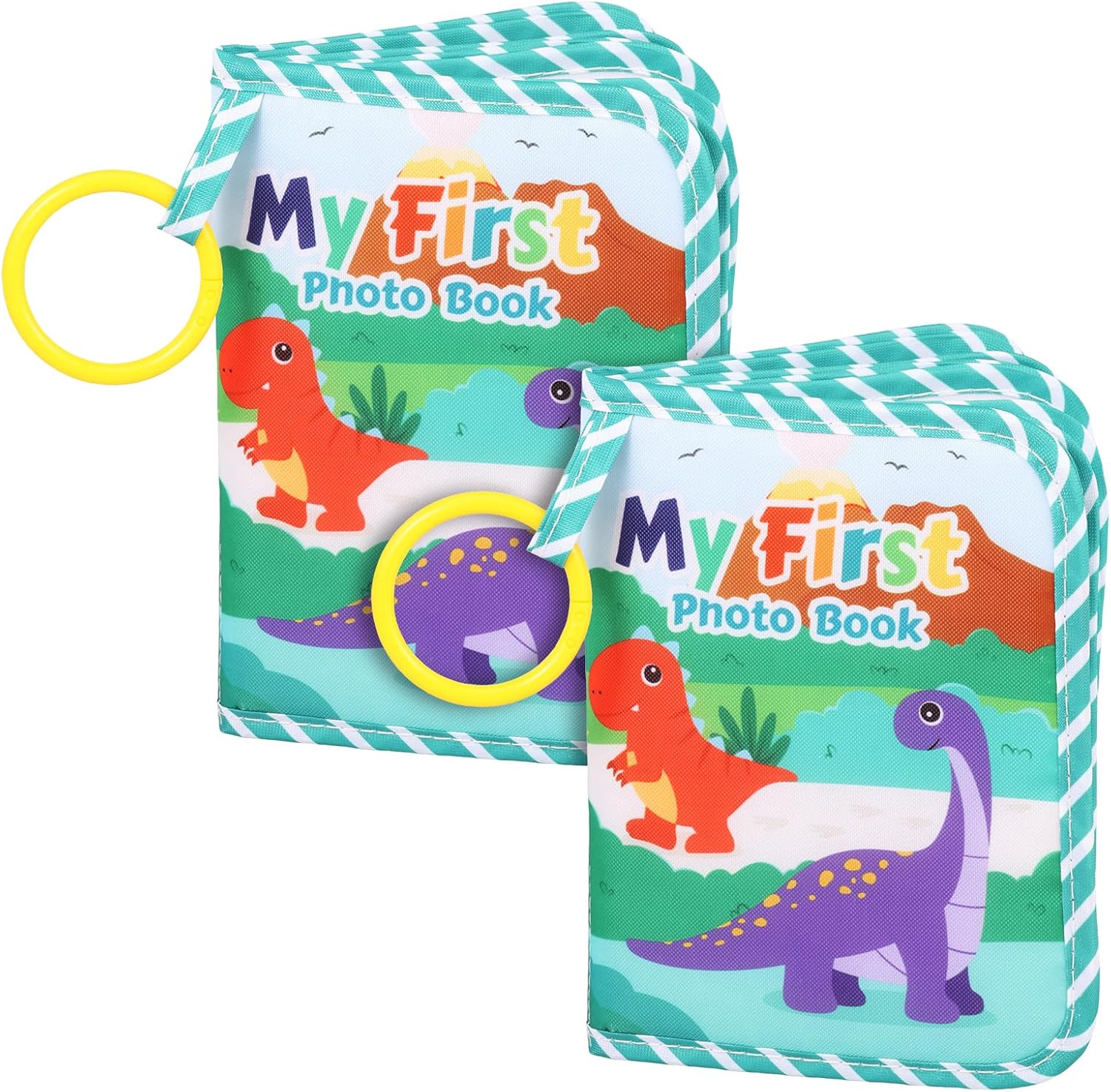 2PCS Soft Cloth Photo Book Cloth Baby Photo Album, My First Photo Book, Soft Photo Cloth Book Gift Set, with Detachable Ring Hook Photo Album, for Newborn Toddler & Kids image number 6