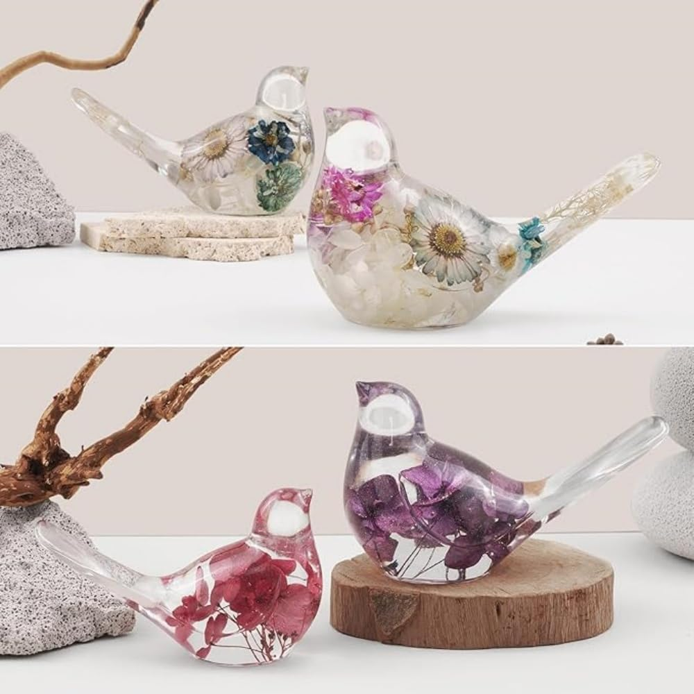 3D Bird Silicone Resin Casting Molds, 2 Pieces, White, for DIY Crafts and Desktop Decor ﻿ image number 1