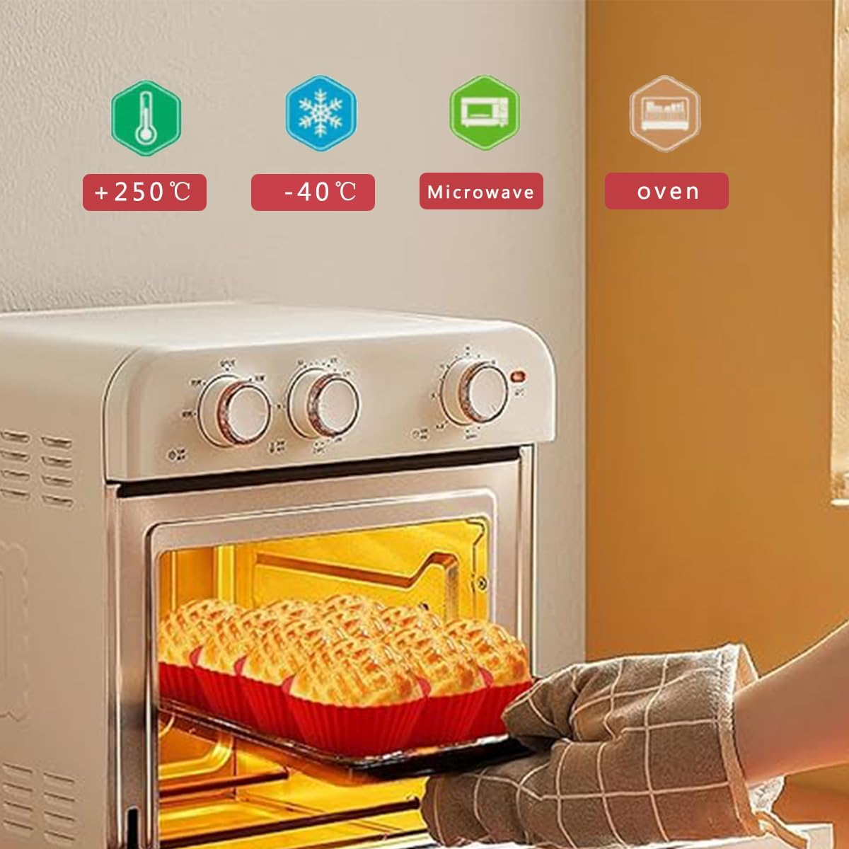 36 Pack Silicone Cupcake Liners, Reusable Silicone Muffin Cups Moulds image number 4