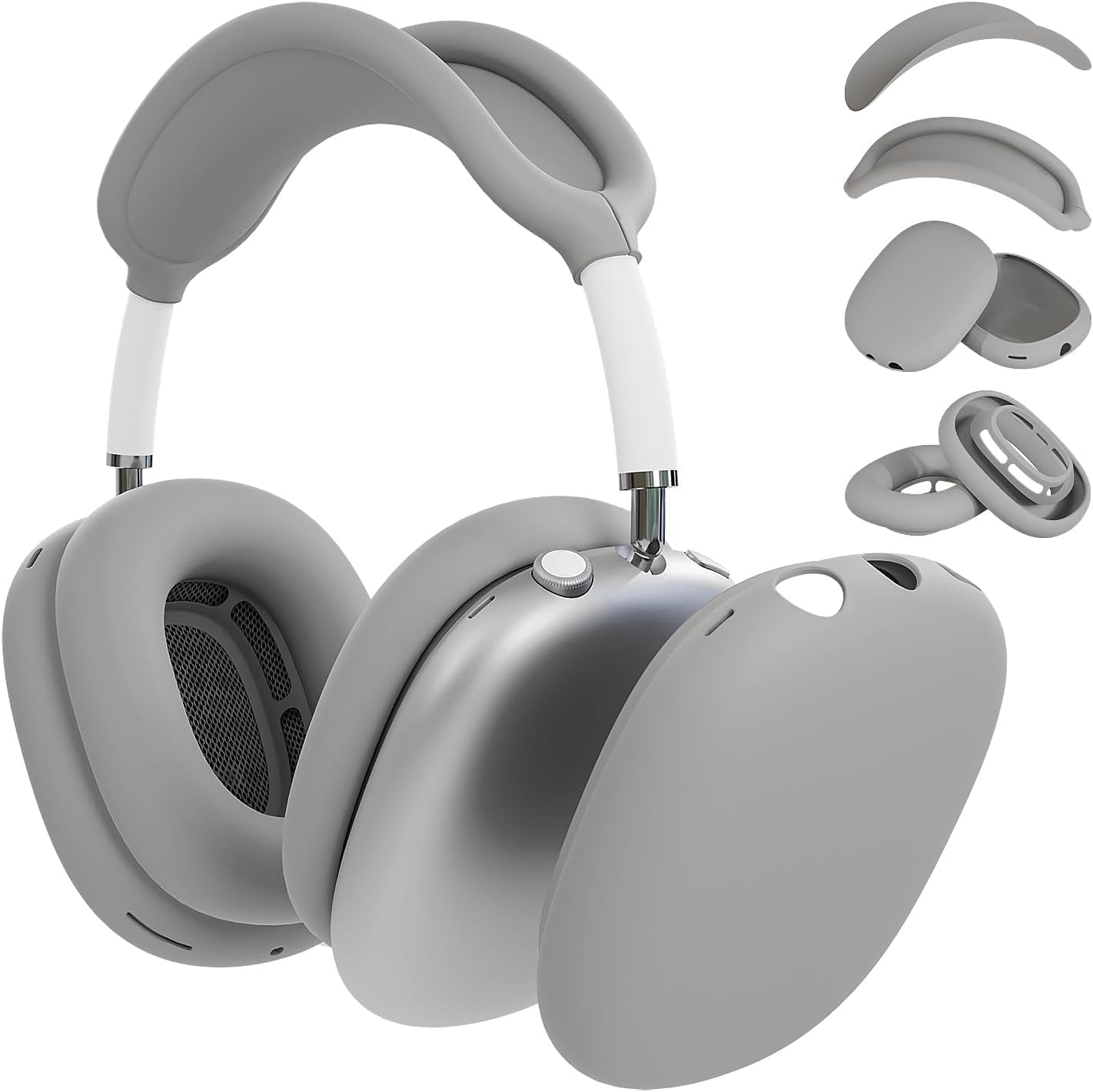 Woyinger Silicone Case for Airpods Max (2024/2020), Clear Soft TPU Ear Cups and Headband Cover, Transparent Accessories for Apple Airpods Max (Usb-C/Lightning), Starlight