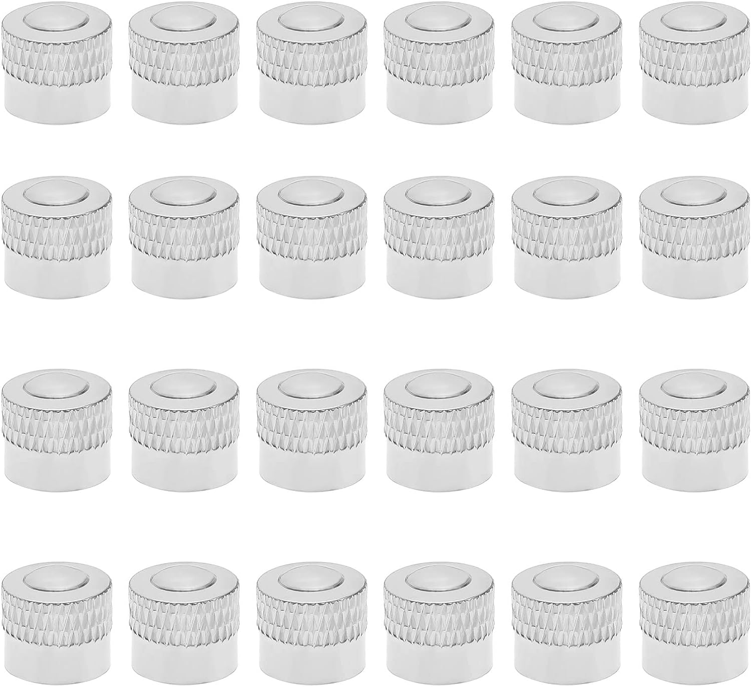 Emagtech 24PCS Tyre Valve Stem Caps Metal Car Tire Valve Lever Covers Tyre Dust Caps for Most Car Truck Motorbike Bicycle Scooter 8Mm Inner Diameter Silver image number 4
