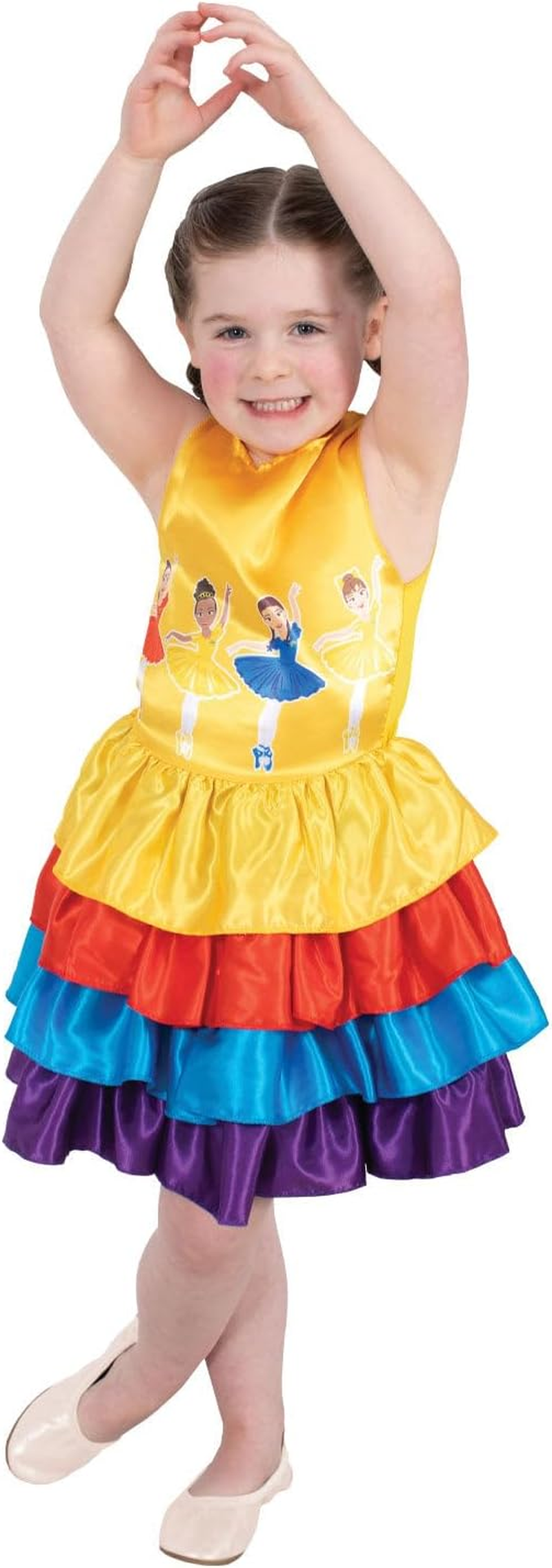 Wiggles Ballerina Multi-Coloured Dress Costume for Kids - the Wiggles - Small (3-5 Yrs) image number 3