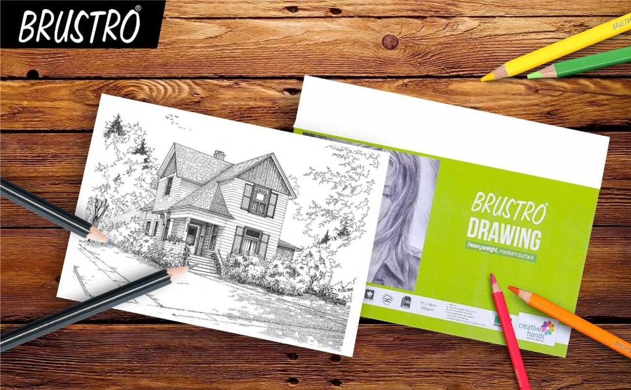 BRUSTRO A4 Drawing Paper Sheet - 200 GSM | Ideal for Graphite, Charcoal, Pastels, Watercolor, Sketching, Colouring, School Assignments, and Office Work | 8.3 X 11.7 Inches | Pack of 40 + 10 Free |50 Sheets image number 4