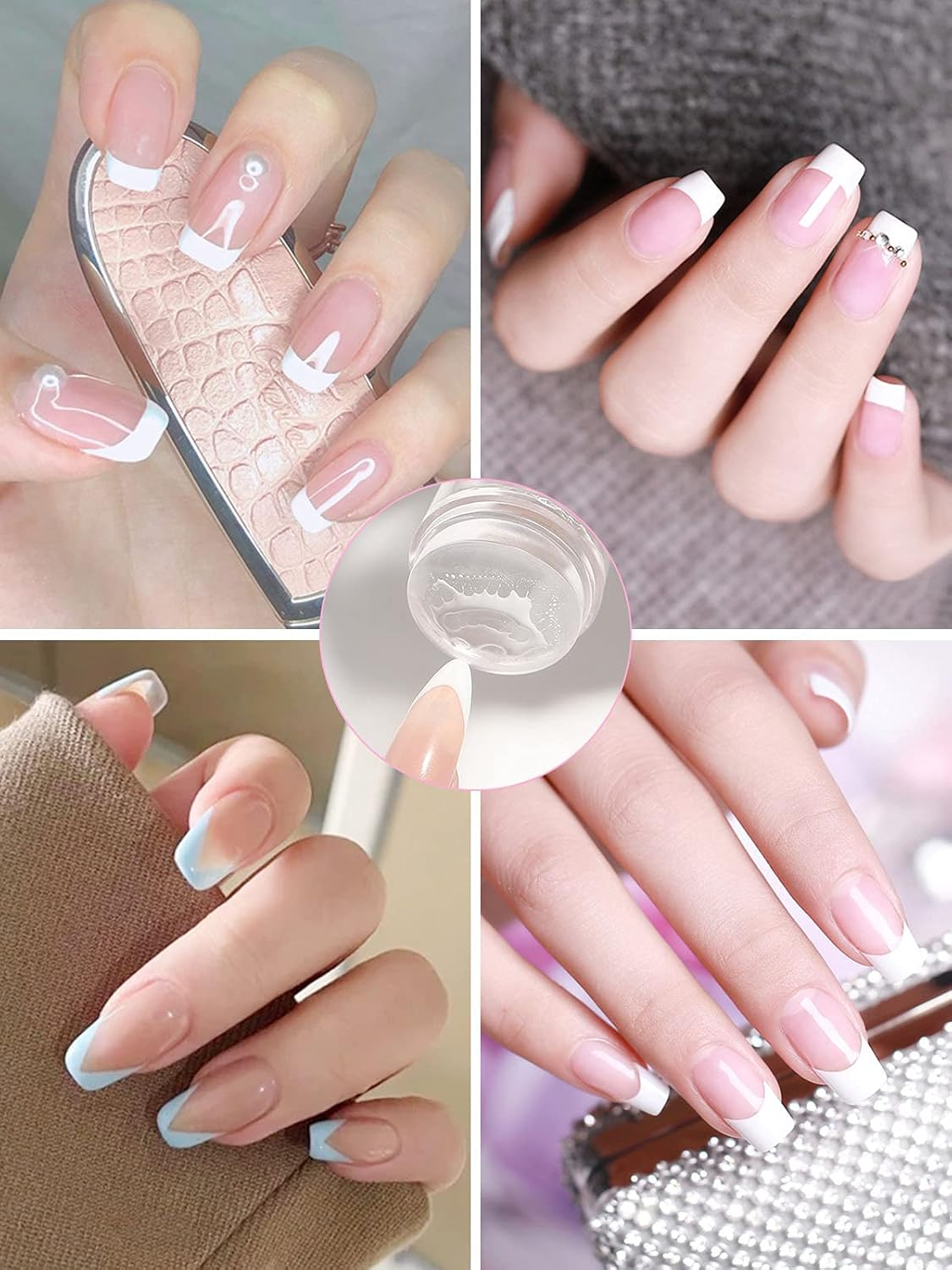 2 PCS Nail Art Stamper Kit, EBANKU Blue Clear Silicone Nail Art Stamping Transparent Soft Nail Art Jelly Stamper for Manicure Tools (2 Styles) image number 5