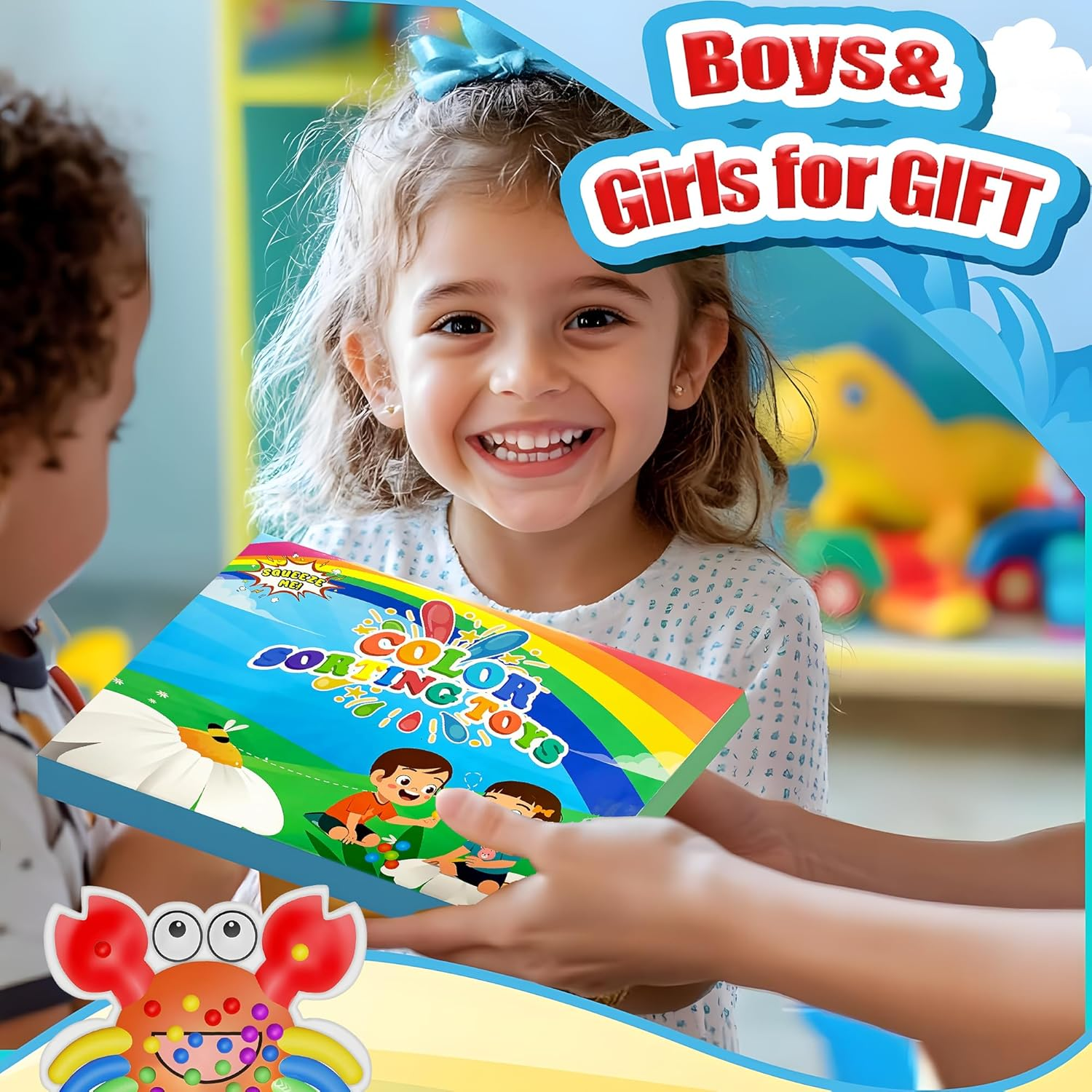 Colour Sorting Sensory Toys &ndash; Crab Color Matching Fine Motor Skills Game for Toddlers 3+ &ndash; Montessori Activity Toy, Preschool Learning, Calm down Toy for Boys & Girls &ndash; Christmas Stocking Stuffer Gift image number 5