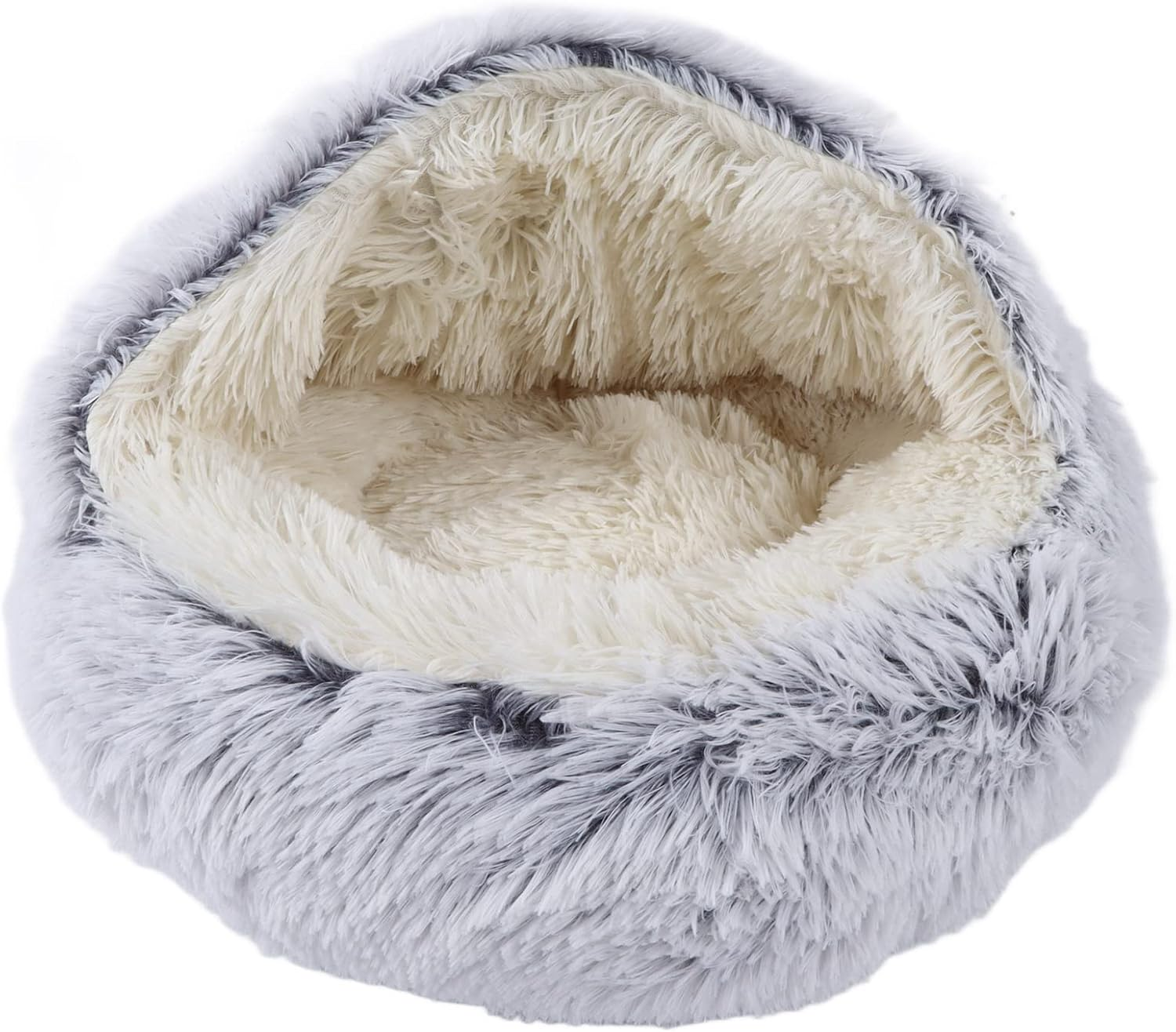 EVTSCAN round Cat Bed Soft Comfortable Plush Safe Warming round Cat Dog Cushion Bed for Small Pets