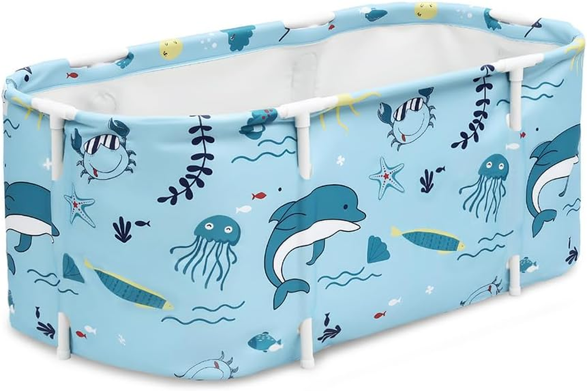 Weisshorn Foldable Bathtub PVC Spa Bucket Inflatable Cushion 113X61Cm Blue image number 1