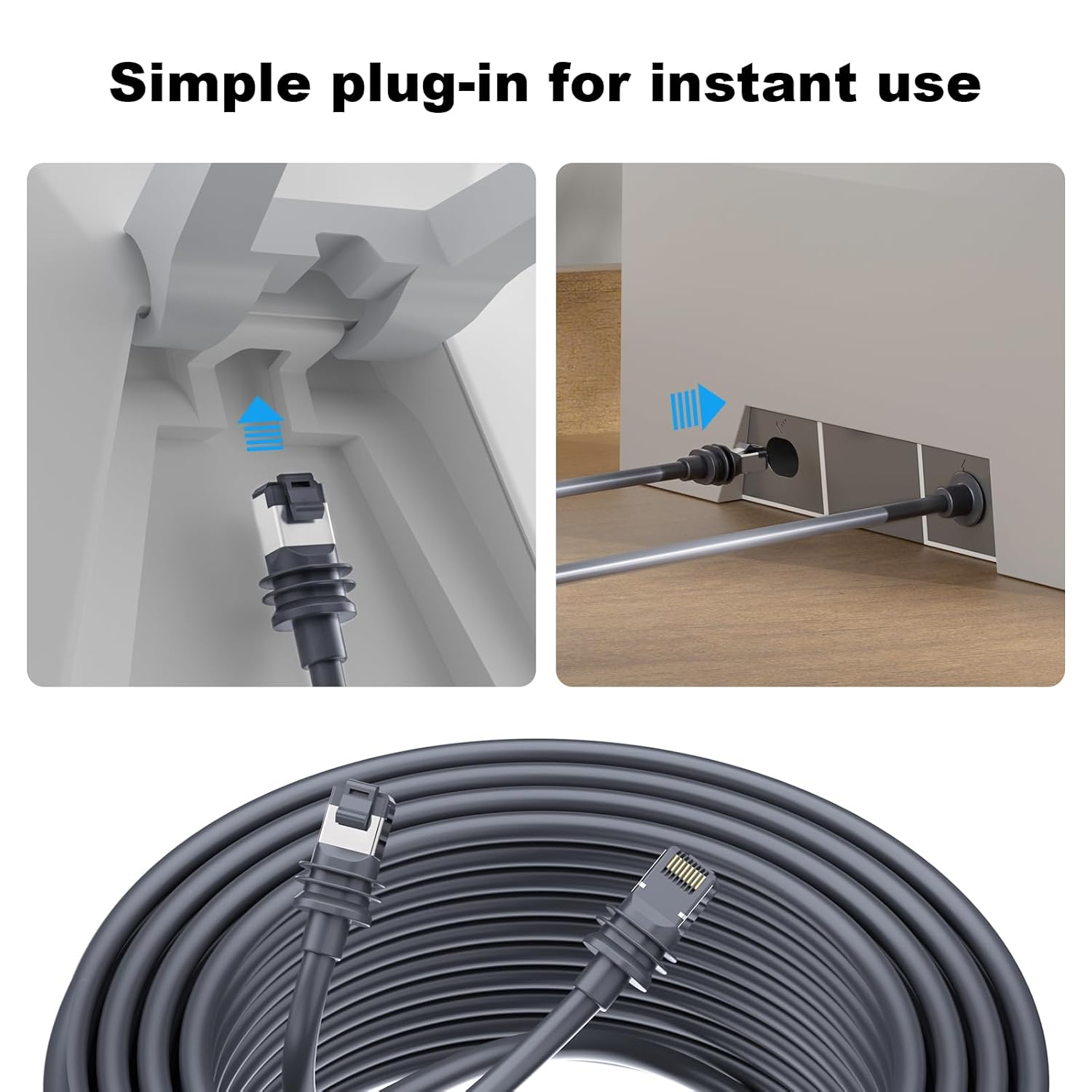 Starlink Ethernet Cable for Gen 3/Starlink Mini, Replacement Standard V3 Waterproof Cat 6 Cable, Starlink Internet Kit Satellite Network Cable for Starlink Gen 3/Starlink Mini, Gray (23M/75FT)