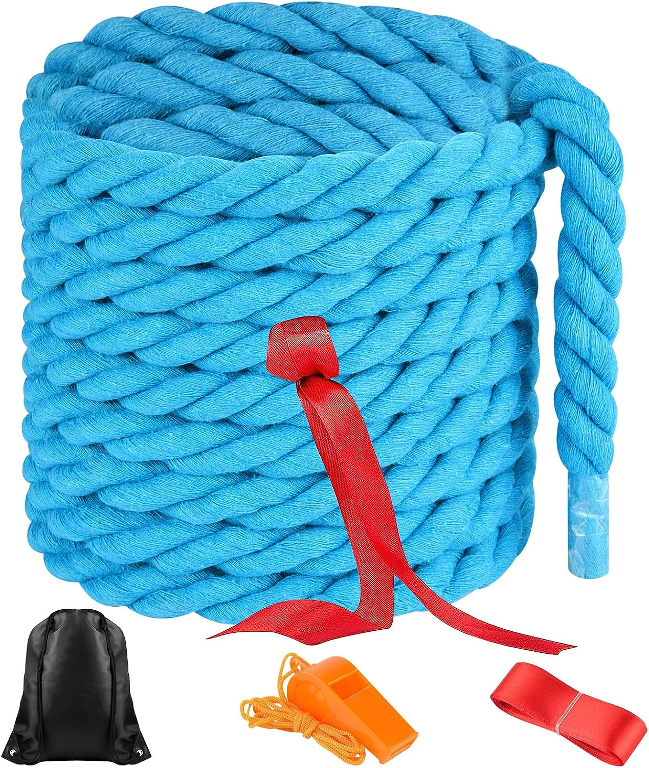 NEBURORA 20FT Tug of War Rope for Kids and Adults Outdoor Games Field Day Family Reunion Summer outside Yard Backyard Lawn Camping Picnic Carnival Party Games Khaki