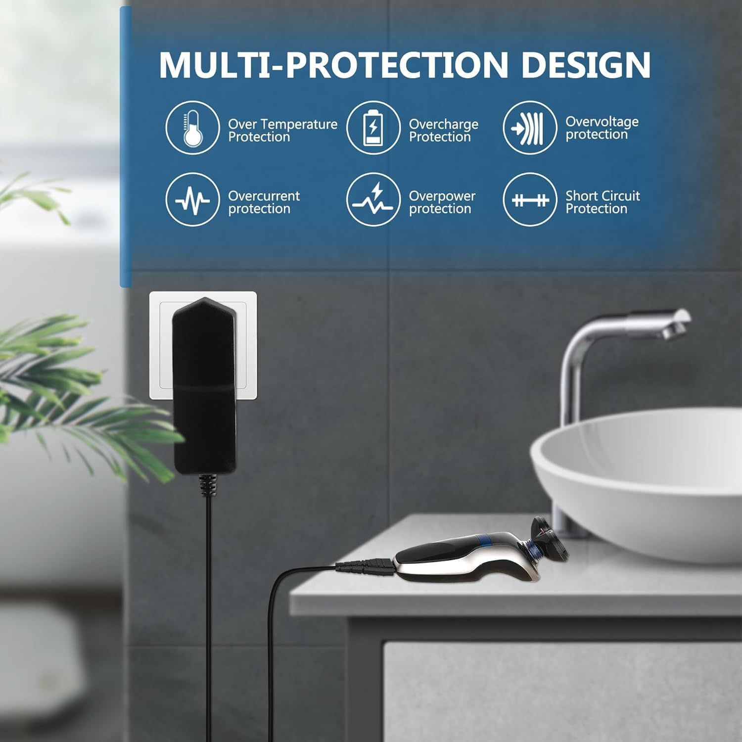 Replacement Shaver Charger 5V for Remington Shaver HC4250 HC5870 PF7500 PF7600 PG6250 PG6255 PG6170 PG6171 XR7000 XF8550 XF8700 XR1400 XR1430 HC5950, 5V Trimmer Shaver Charger Cord for Remington Razor image number 4