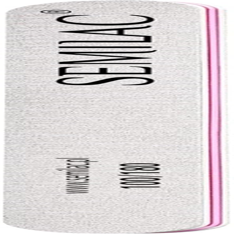 Semilac Nail Files with Straight Shape, Double-Sided Files with Medium Grain Grade, 100/180 Nail Files for Natural Nails and Gel Nails, Perfect for Manicures and Pedicures