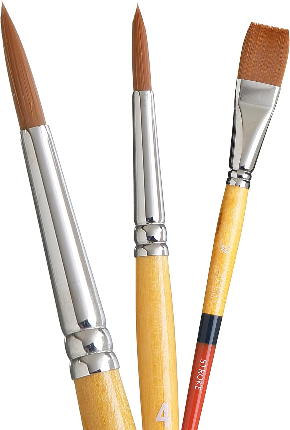 Princeton Snap Synthetic Bristles Gold Short Handle Snap Paint Brush Set #2 (Set of 3) image number 1