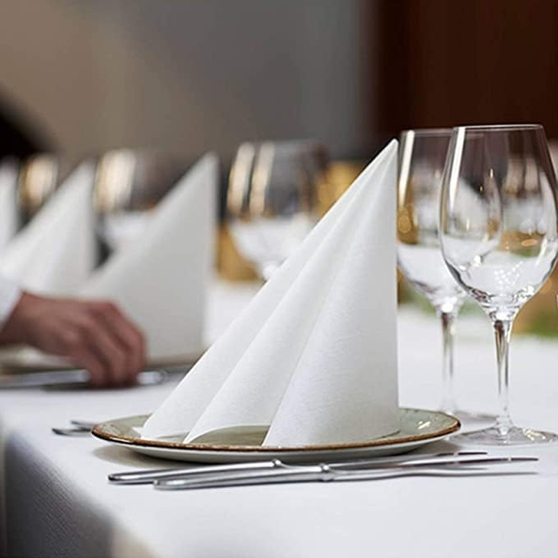 Cocktail Napkins Disposable Beverage Bar Napkins Black Linen-Like Square Napkins Party or Wedding 20&times;20Cm,White,100 Pack image number 4