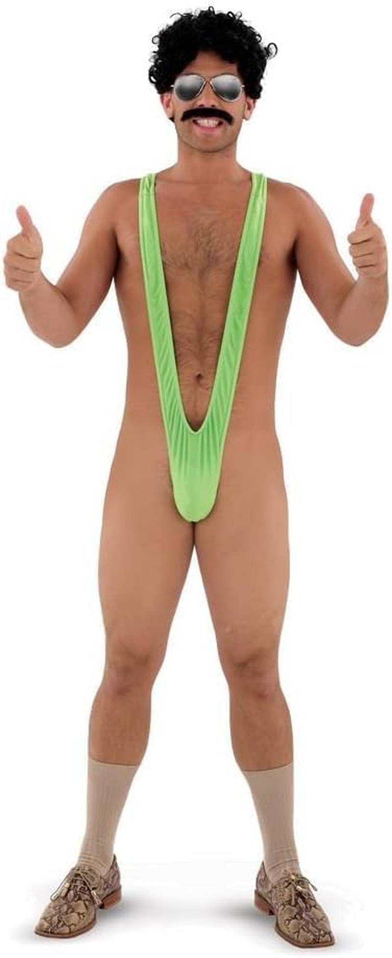 HENWUBEI Men'S Borot Mankini Man Underwear Swimwear Thong Stag Do Fancy Dress Costume, Green image number 1