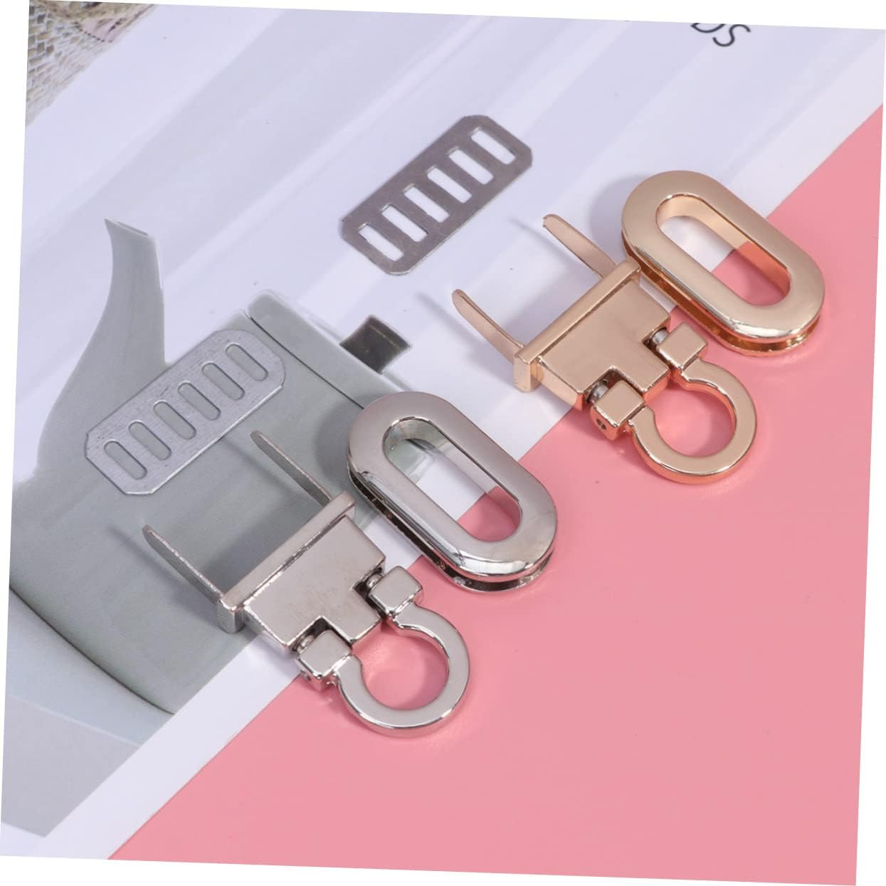 ARTIBETTER 4Pcs Replacement Handbag Locks Bag Lock Clutch Metal for Bags Suitcases Fashion Accessory image number 3