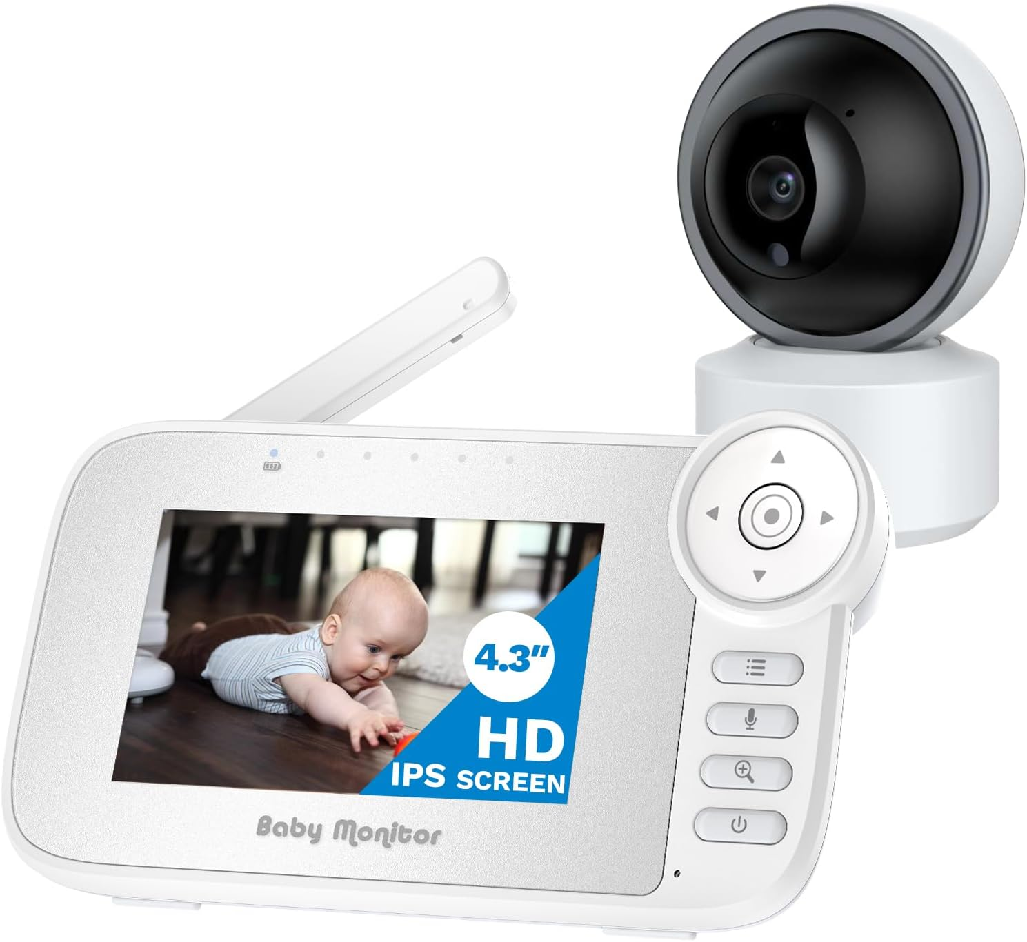 Video Baby Monitor with Camera, Cry Detection, Temp. Sensor, Night Vision, 4.3" Screen, 10 Lullabies, Baby Feeding Alert, Digital Zoom, Non-Wifi Baby Camera Monitor for Newborn Baby, Pets, Elderly image number 6