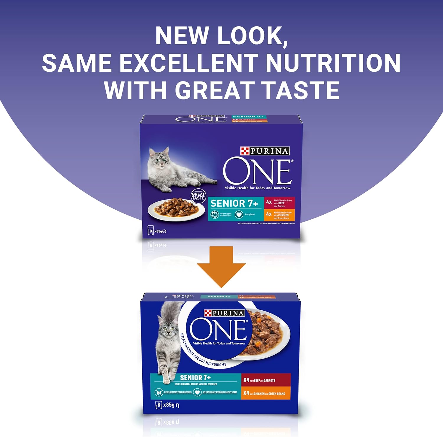 PURINA ONE Wet Cat Food Senior 7+ Mini Fillets Chicken and Beef 8X85G image number 6